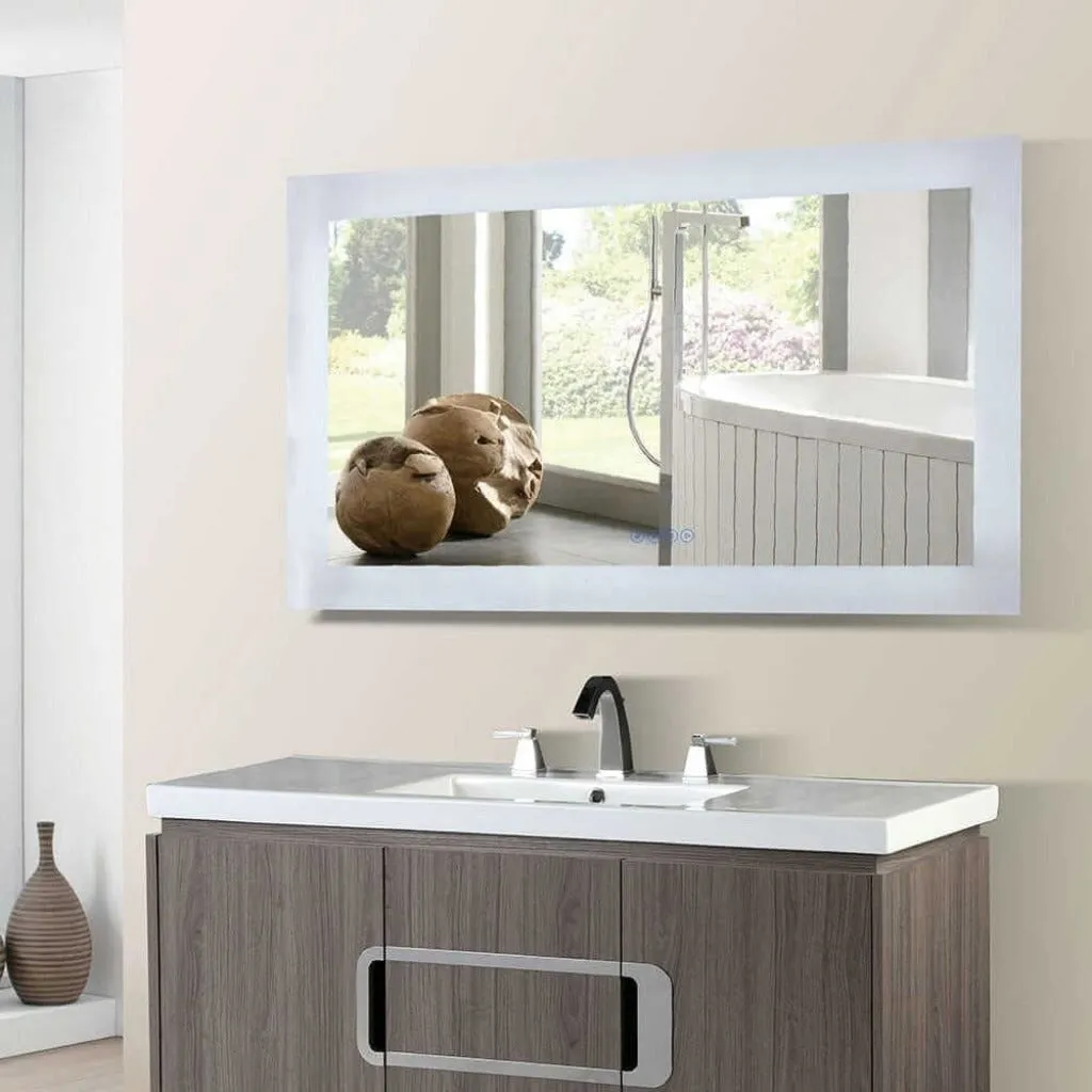 Bellaterra LED Bordered Illuminated Mirror with Bluetooth Speakers