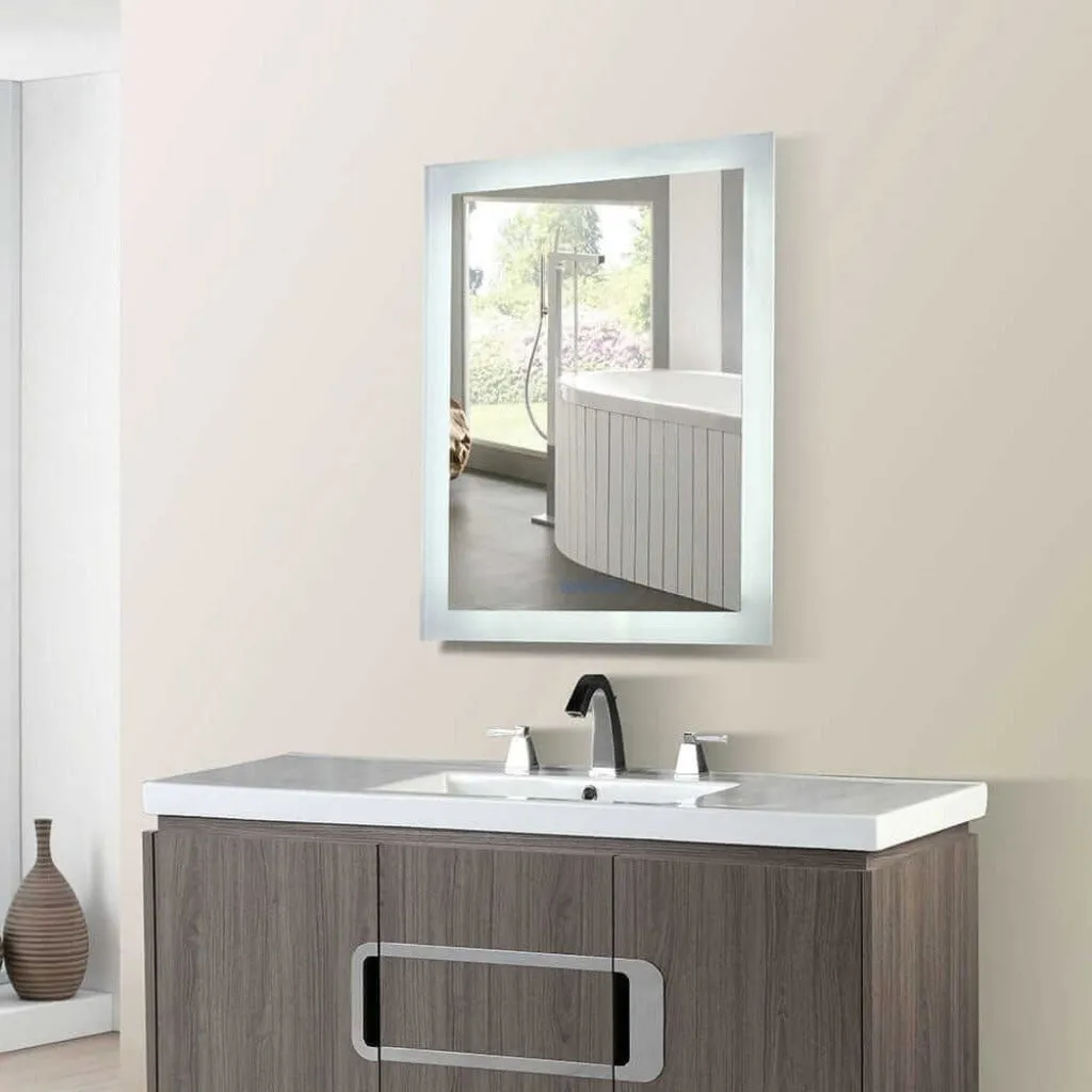 Bellaterra LED Bordered Illuminated Mirror with Bluetooth Speakers