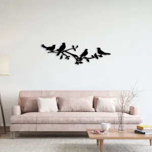 Birds On A Tree Branch - Metal Wall Art