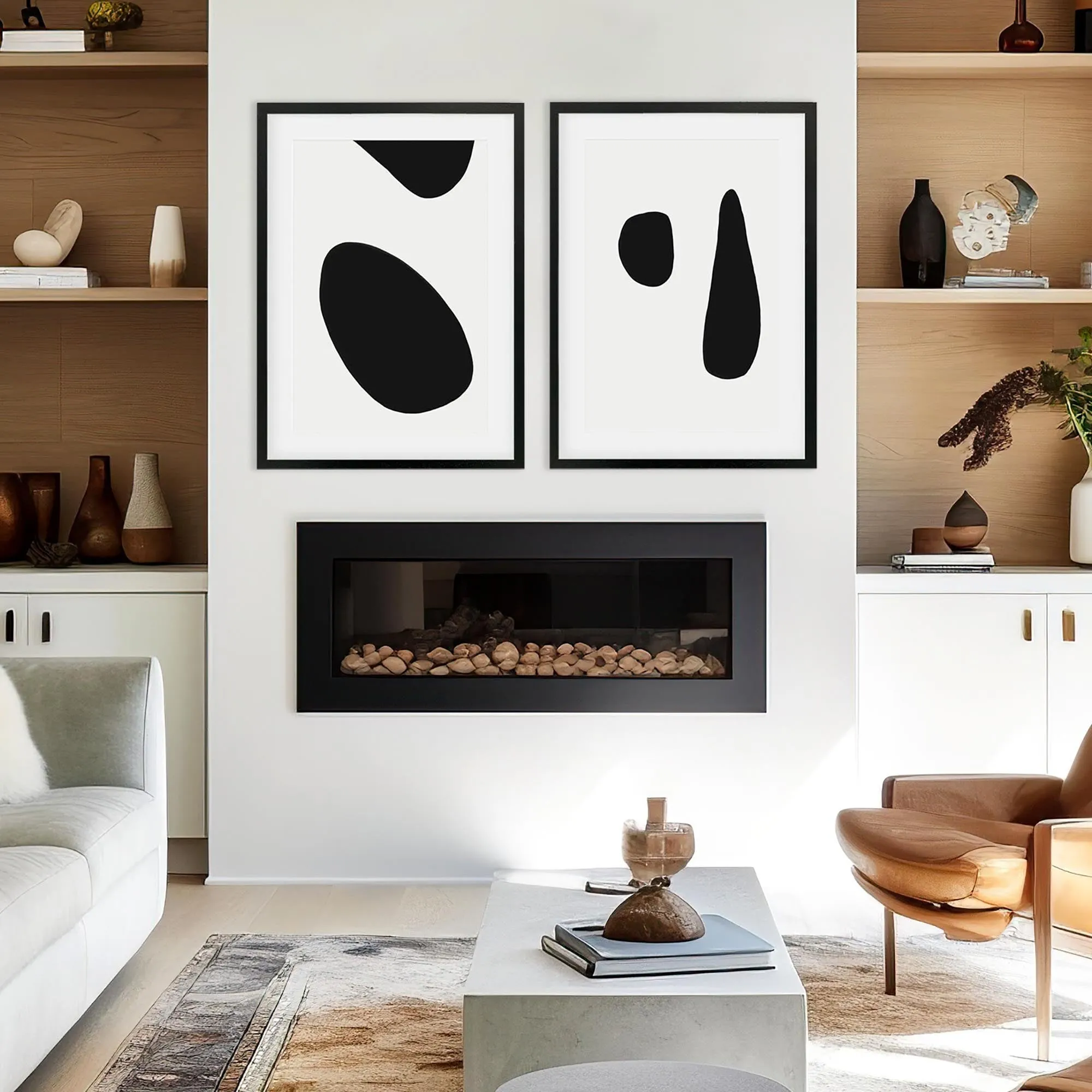 Black & White Shapes - Print Set Of 2