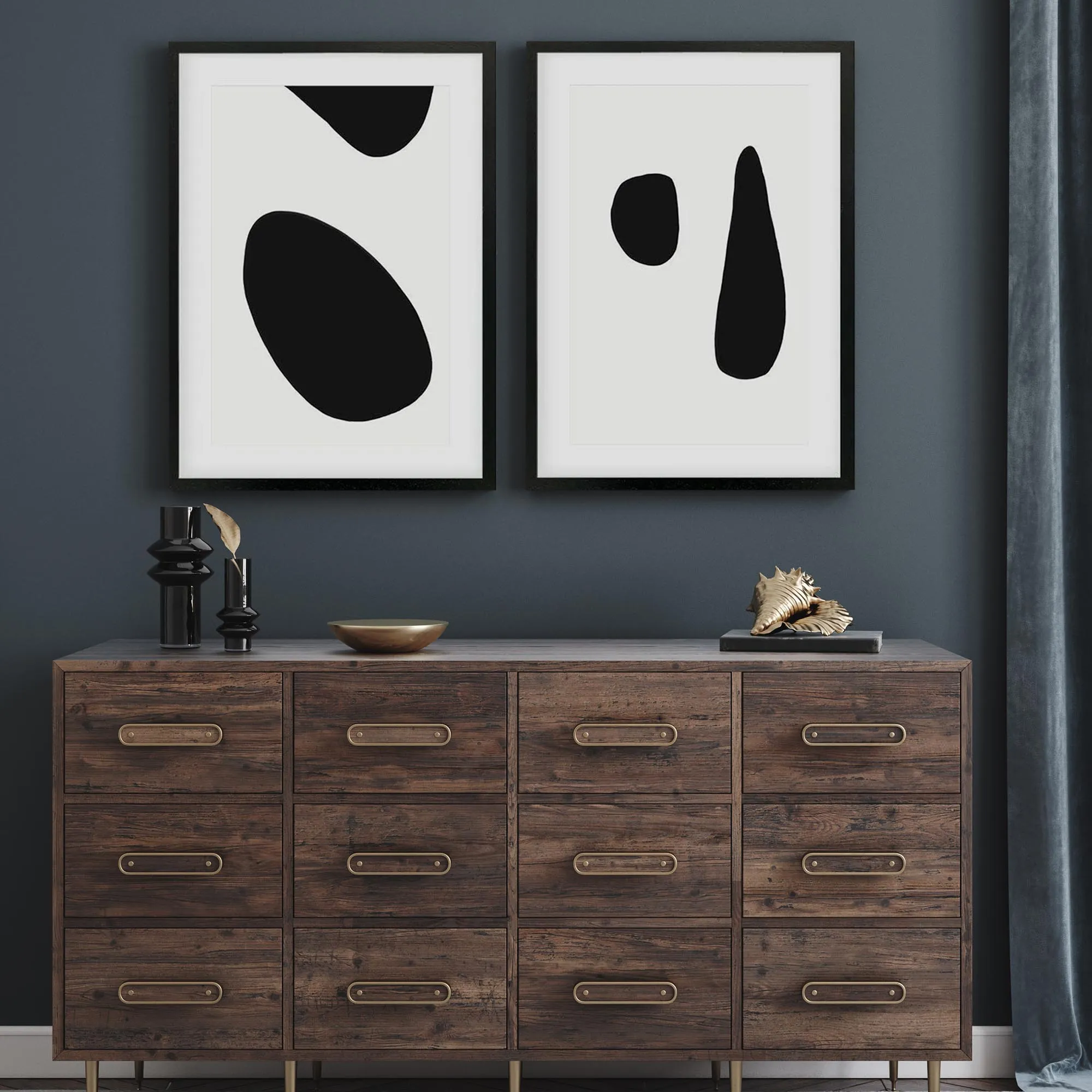 Black & White Shapes - Print Set Of 2
