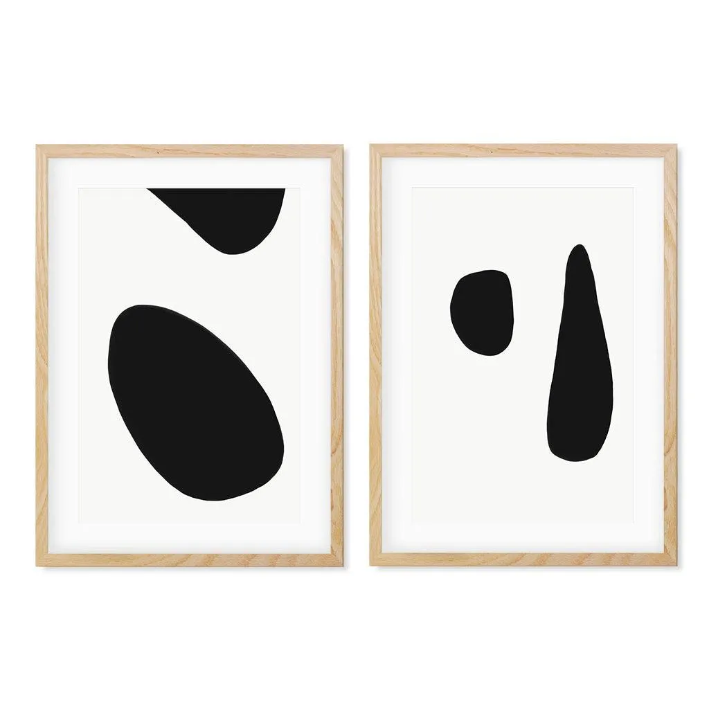 Black & White Shapes - Print Set Of 2