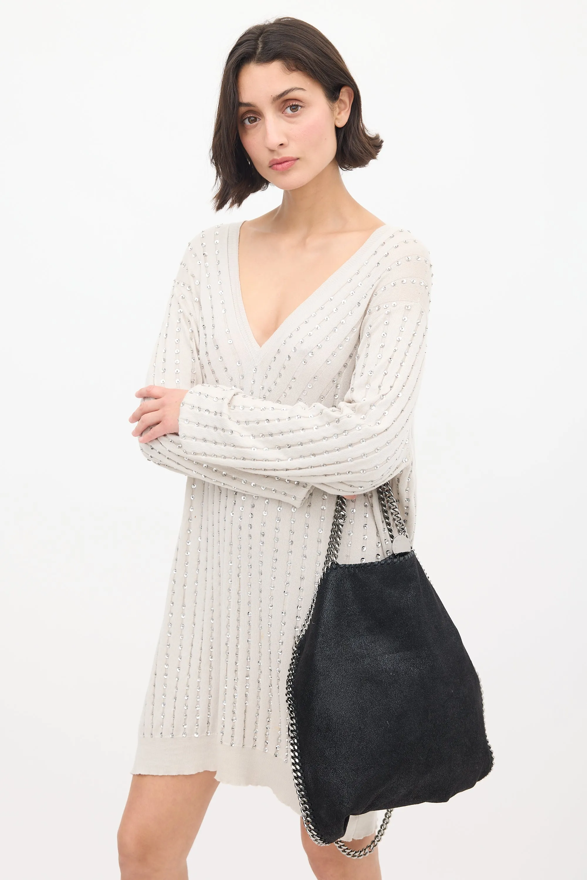 Black Vegan Large Falabella Tote Bag