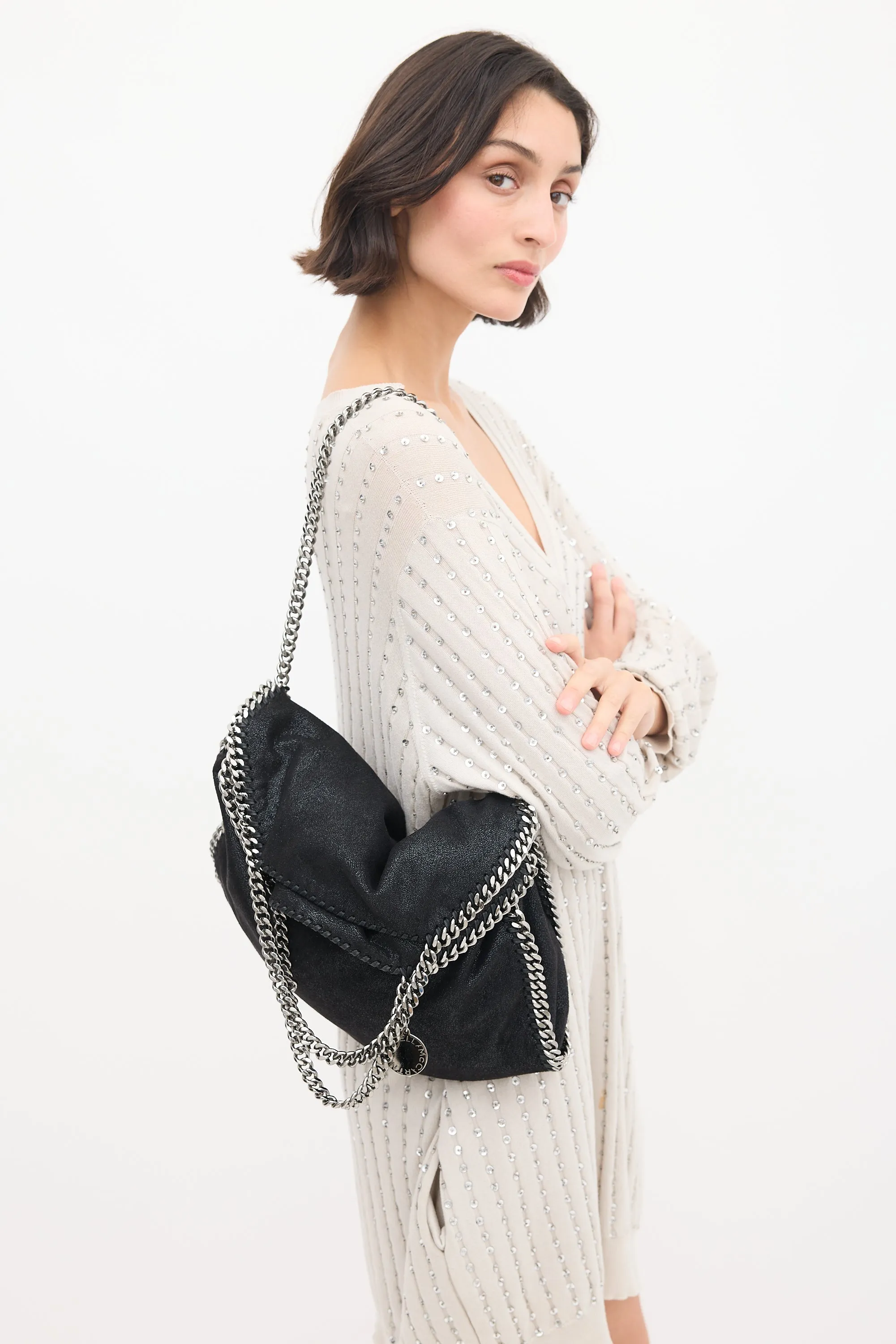 Black Vegan Large Falabella Tote Bag
