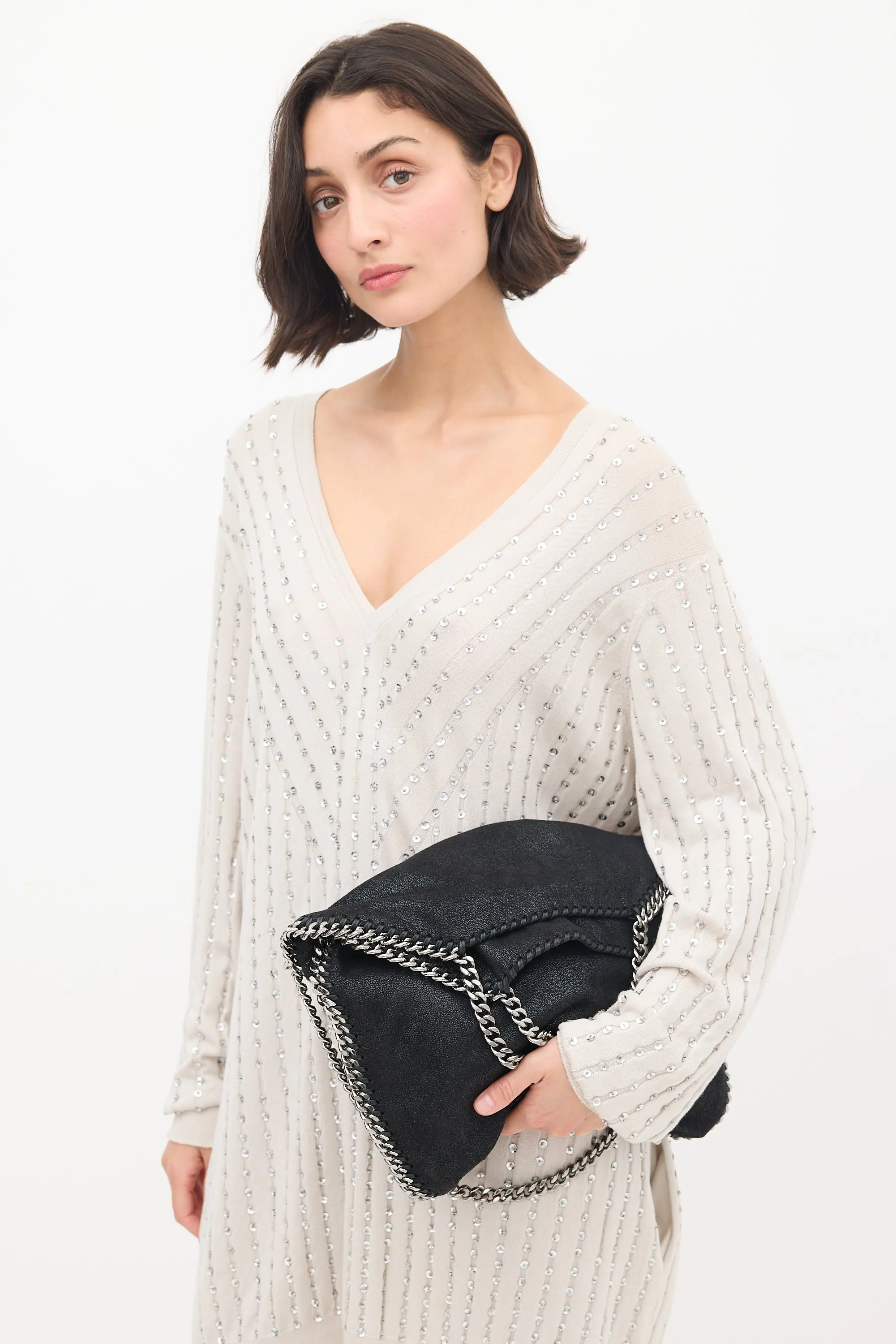 Black Vegan Large Falabella Tote Bag