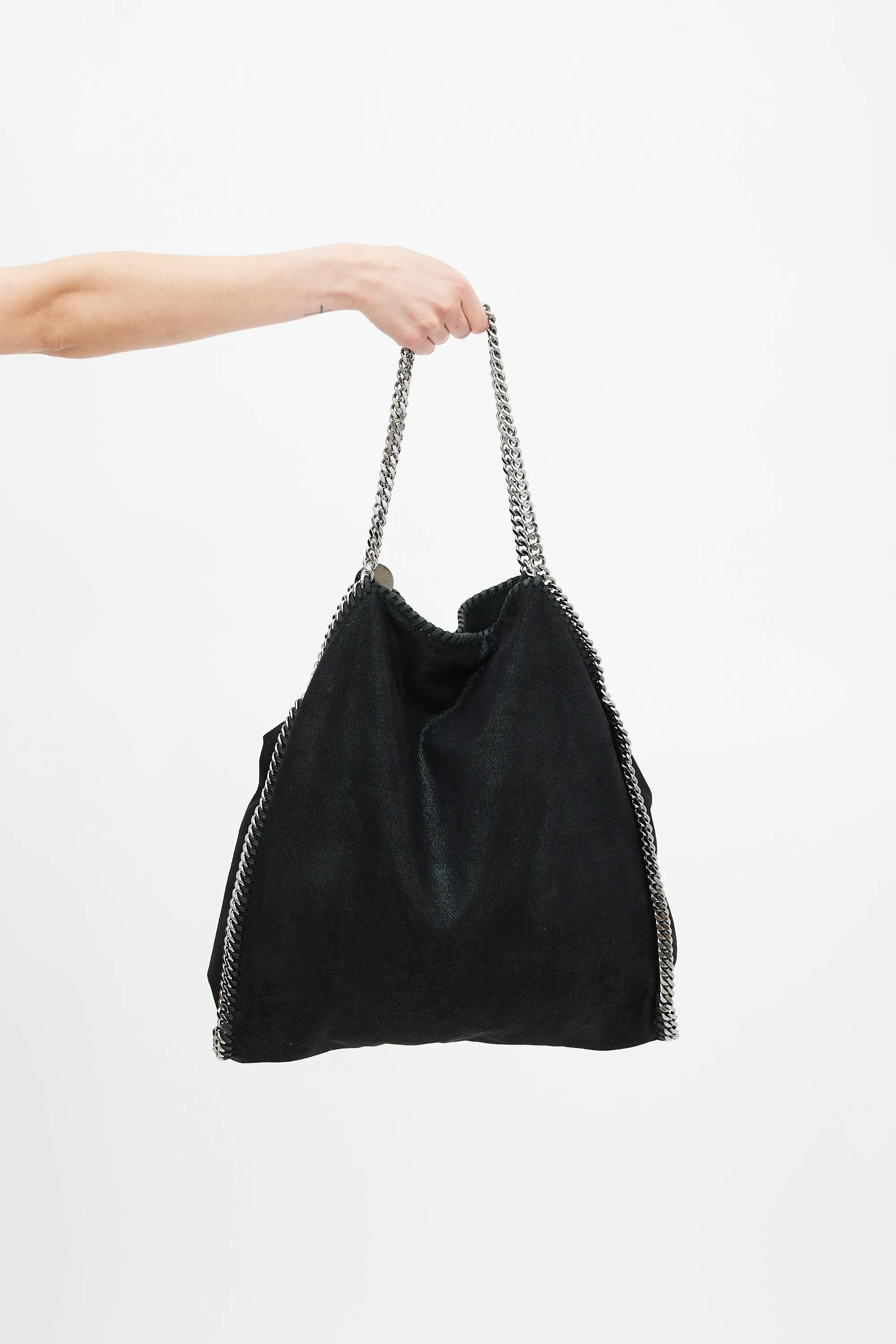 Black Vegan Leather Large Falabella Tote Bag