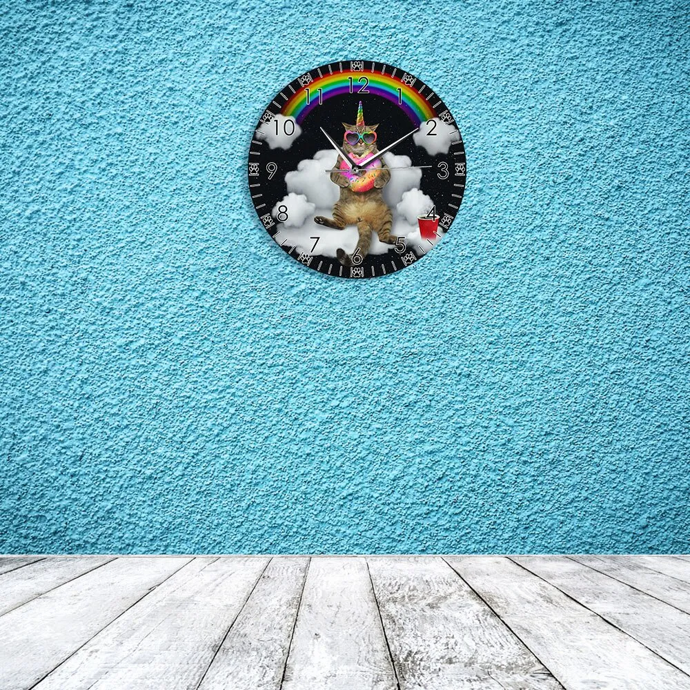 Cat Unicorn Clock