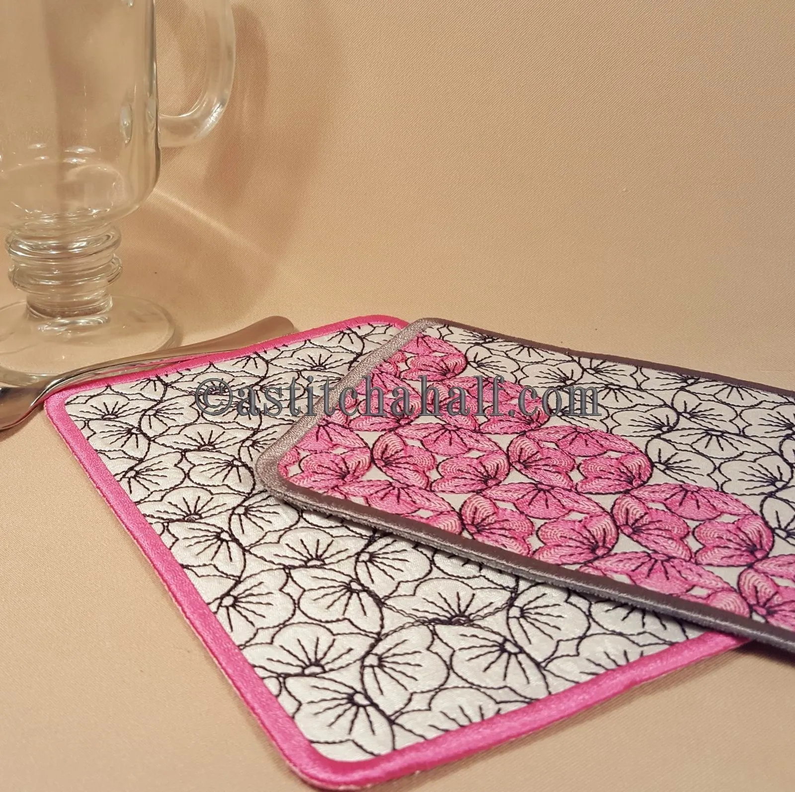Cherry Blossom Sashiko Mug Rugs