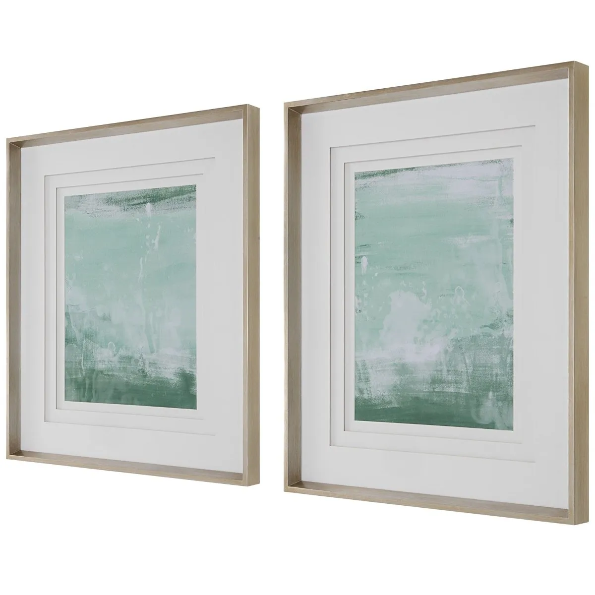 Coastal Patina Modern Framed Prints, S/2