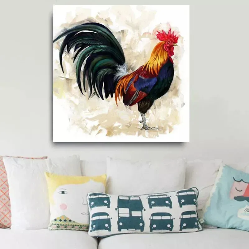 Colourful Cock Canvas Prints