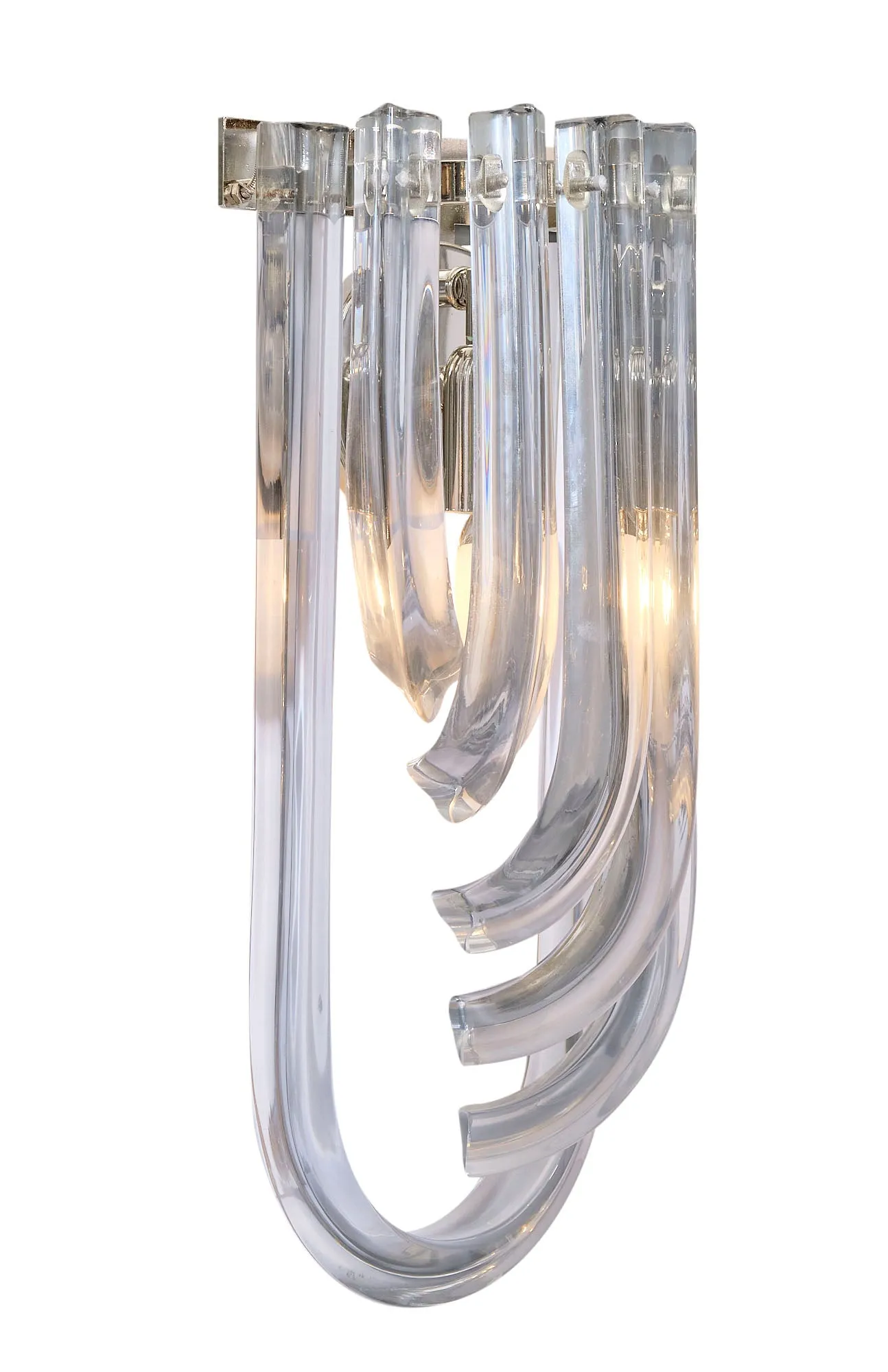 Curved “Bluino" Venini Sconces