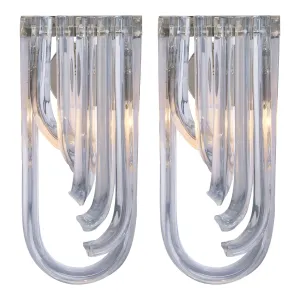 Curved “Bluino" Venini Sconces
