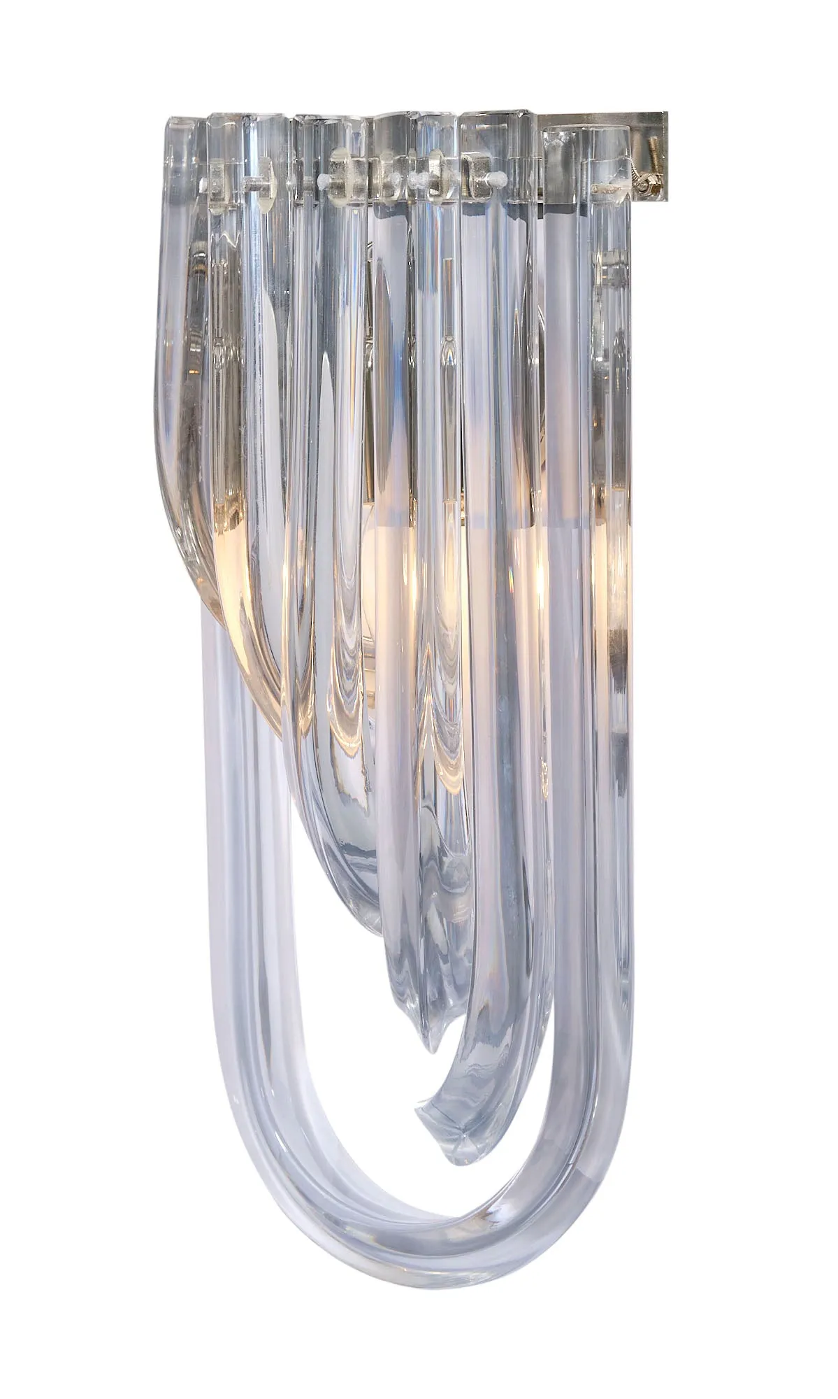 Curved “Bluino" Venini Sconces