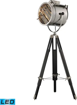 Curzon Adjustable Led Floor Lamp In Chrome and Black