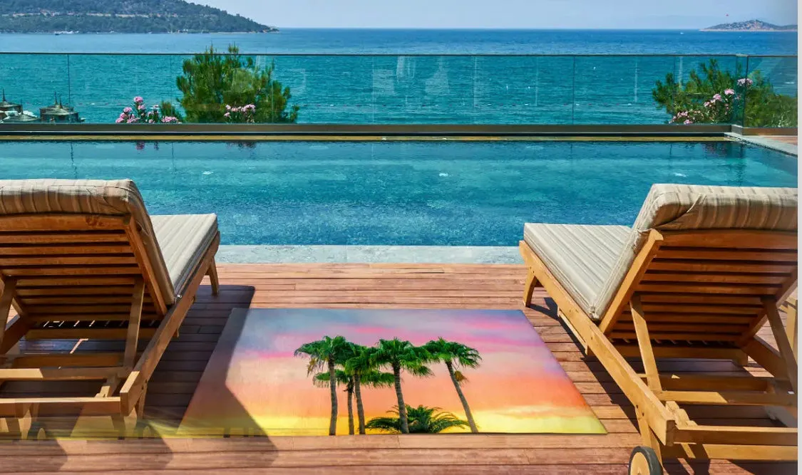 Custom OUTDOOR "Round Rug" w/Your Art Design|Size: 5' Round