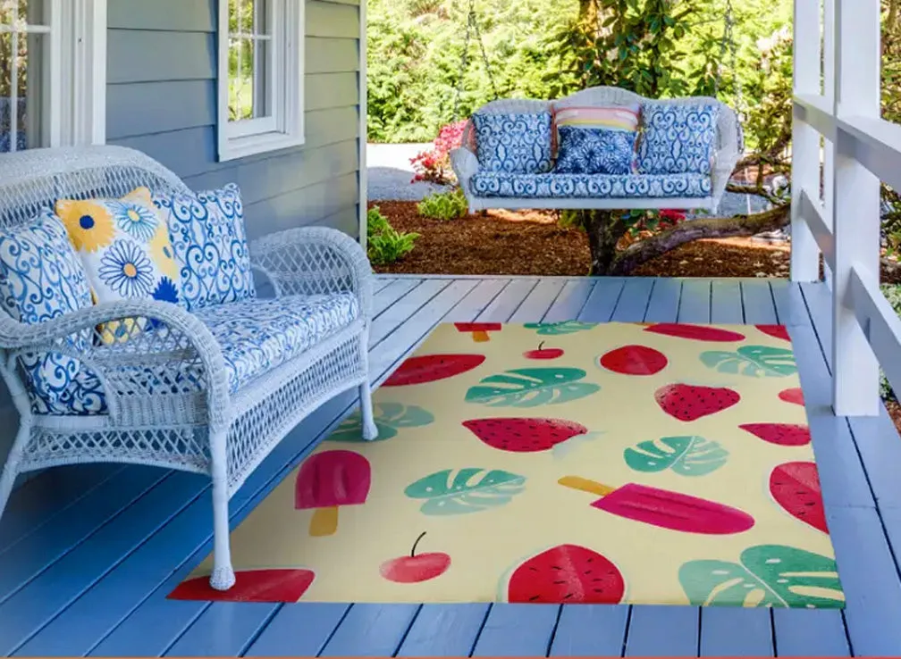 Custom OUTDOOR "Round Rug" w/Your Art Design|Size: 5' Round