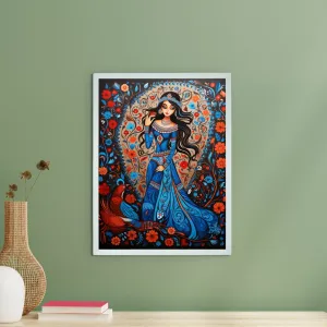Discover Inner Peace: Sowpeace Handcrafted Flower Aura Art – Premium Indian-Inspired Canvas Print for Elegant Home Decor
