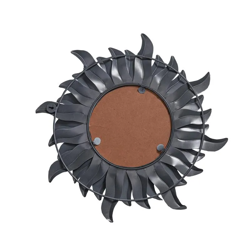 DREAM DRAFTER Decorative Mirror (Round) Wooden Wall Mirror Bathroom Mirror (Framed, Sunburst)