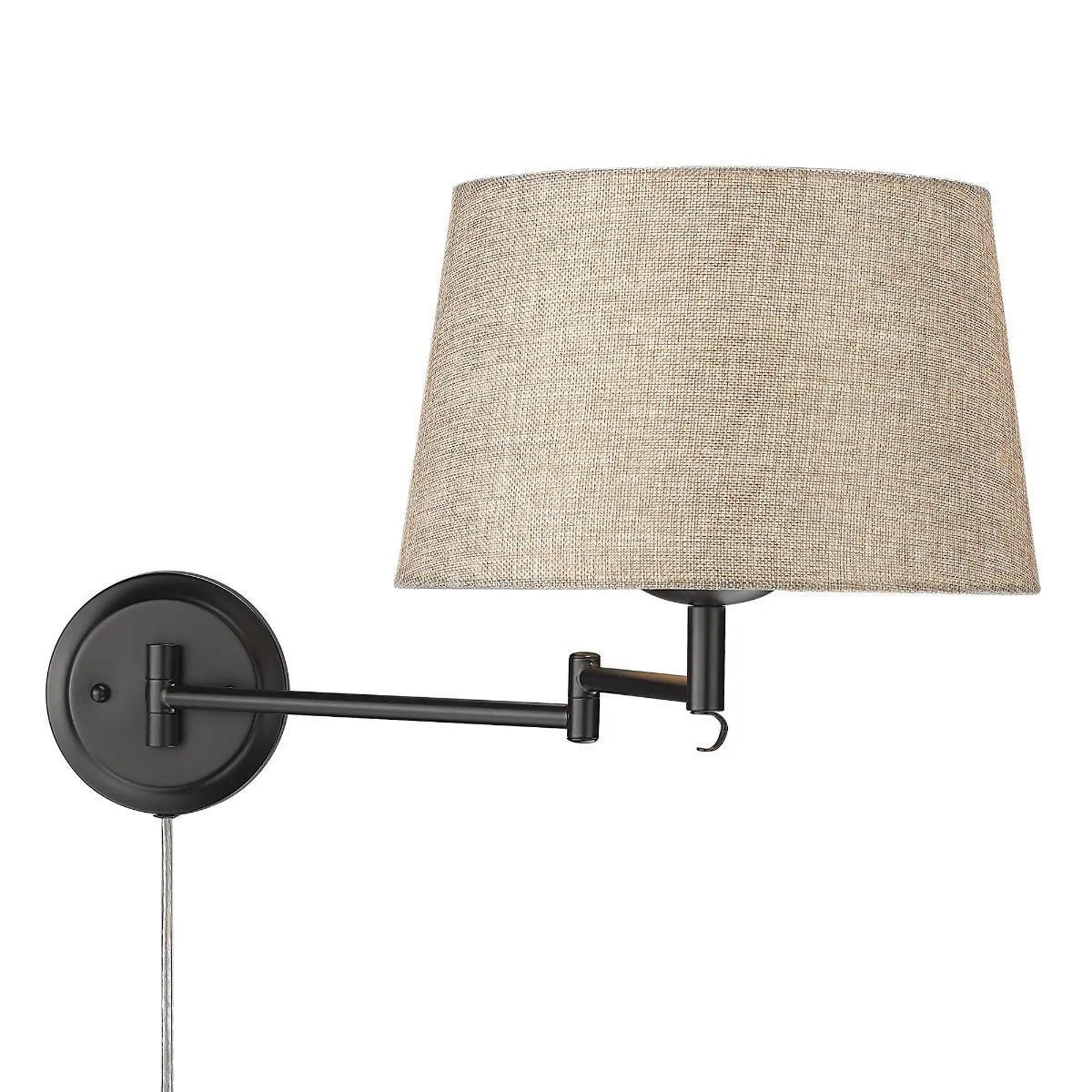 Eleanor 13 in. Wall Sconce Matte Black Finish with Natural Sisal Shade