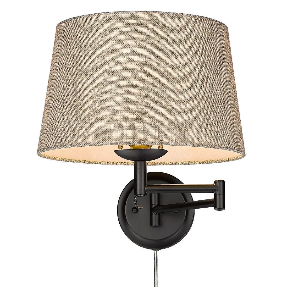 Eleanor 13 in. Wall Sconce Matte Black Finish with Natural Sisal Shade
