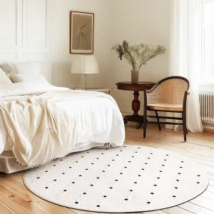 Faye Minimalist White Round Rug