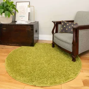 Fern Green Shaggy Circle Rug