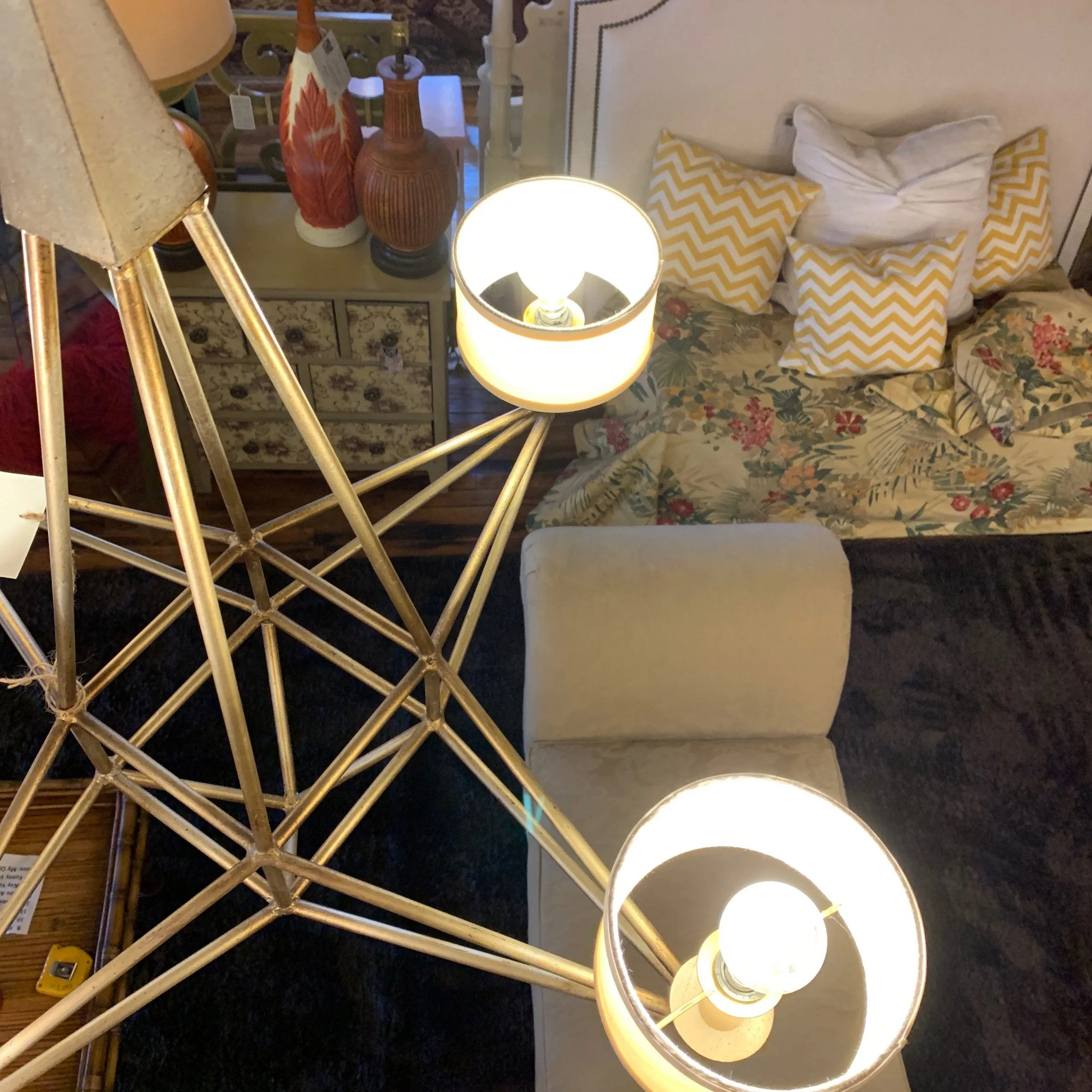 Fine Arts Lamps Chandelier, Industrial Style, 4-Arm, Barrel Shades