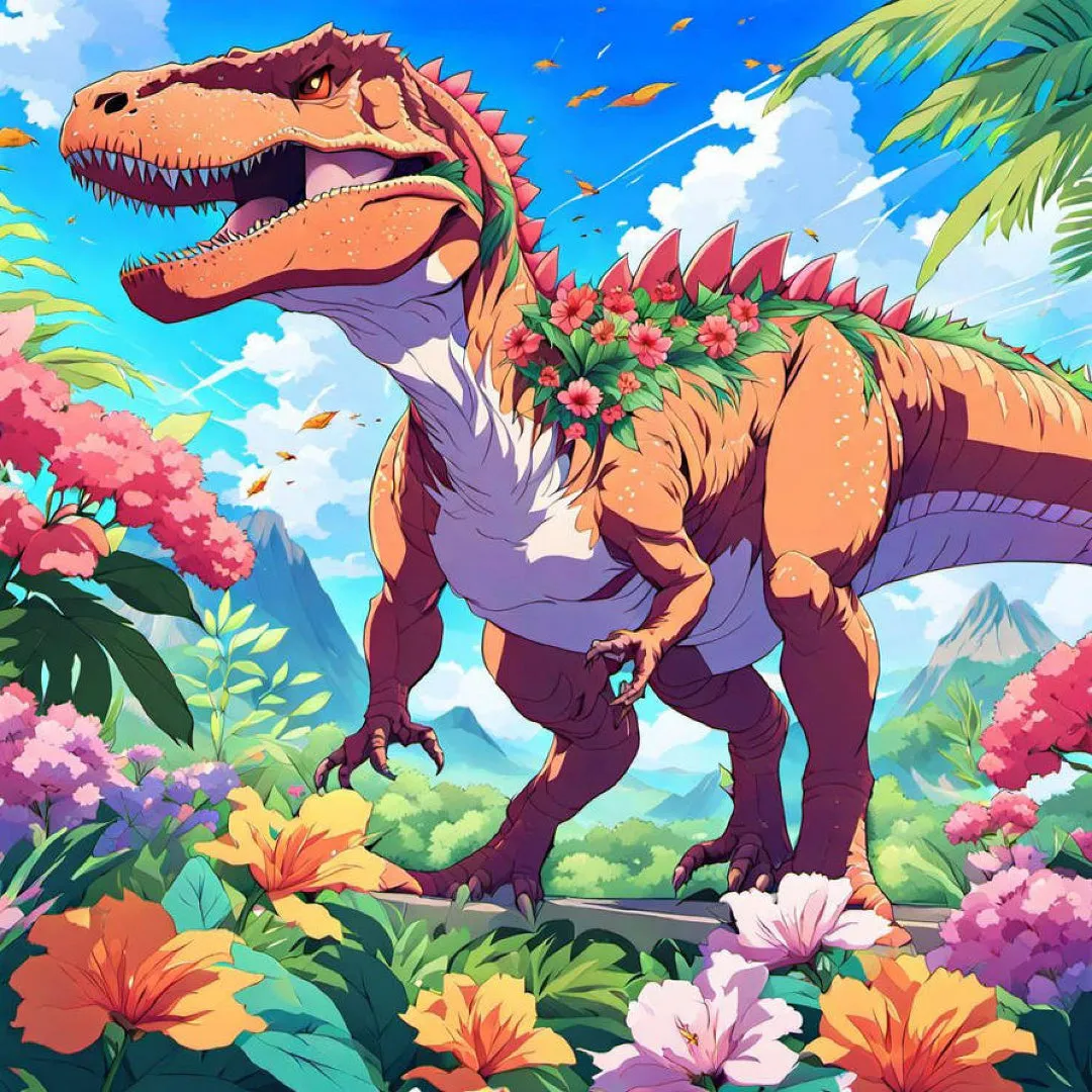 Floral Rex Dinosaur