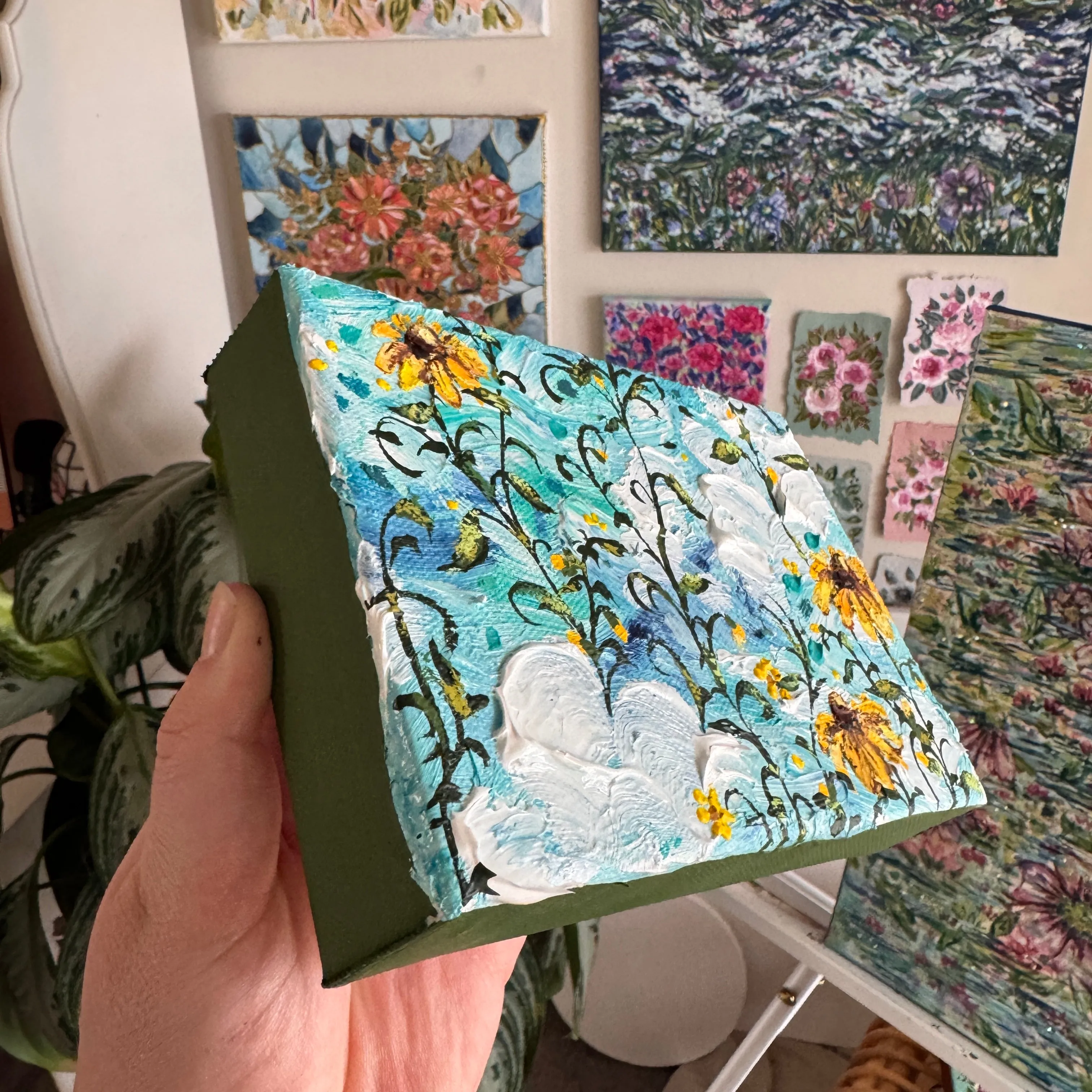 Floral Set of 2 Original Painted Canvases B