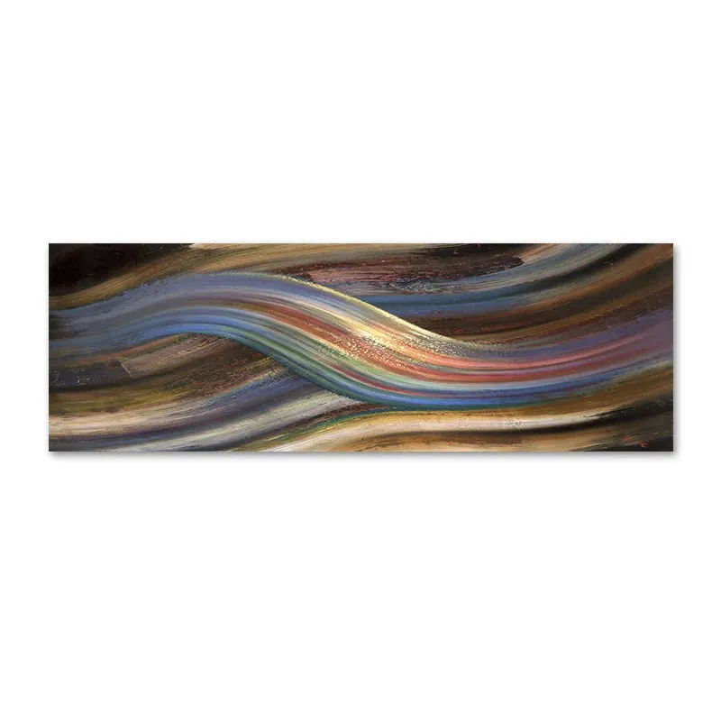 Flowing Rainbow Abstract Wall Art Fine Art Canvas Print Wide Format Modern Colors Pictures For Above The Bed or Above The Living Room Sofa