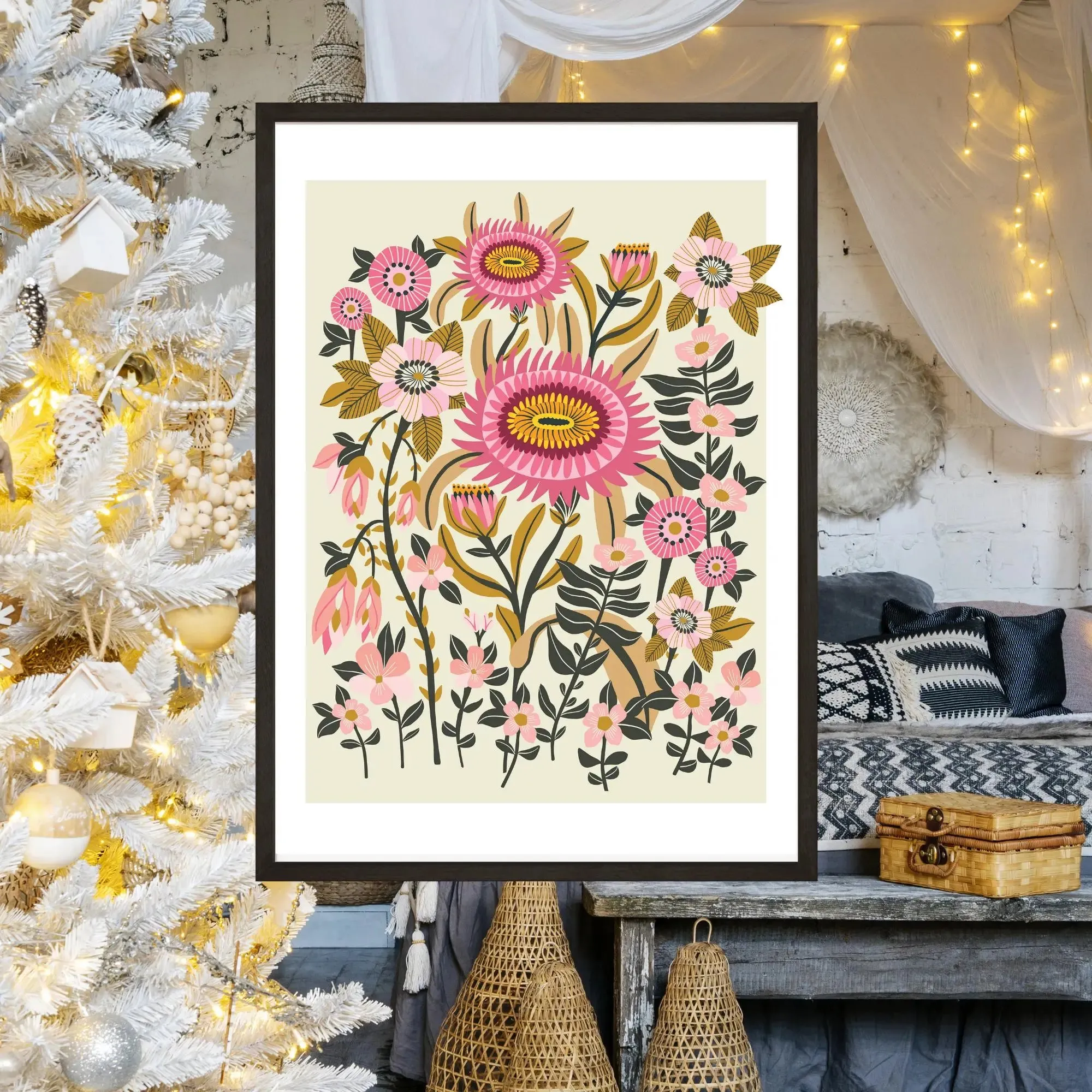 Folk Garden Wall Decor Art Print