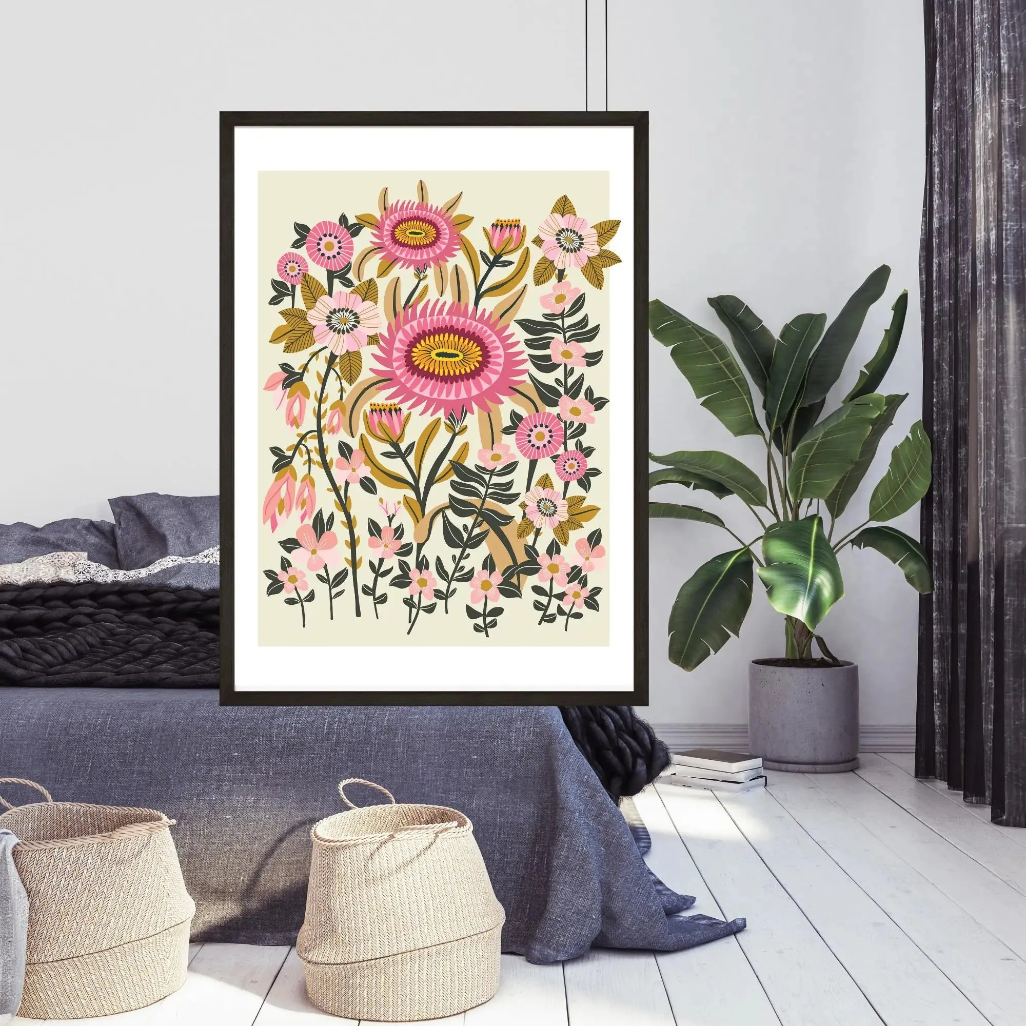 Folk Garden Wall Decor Art Print