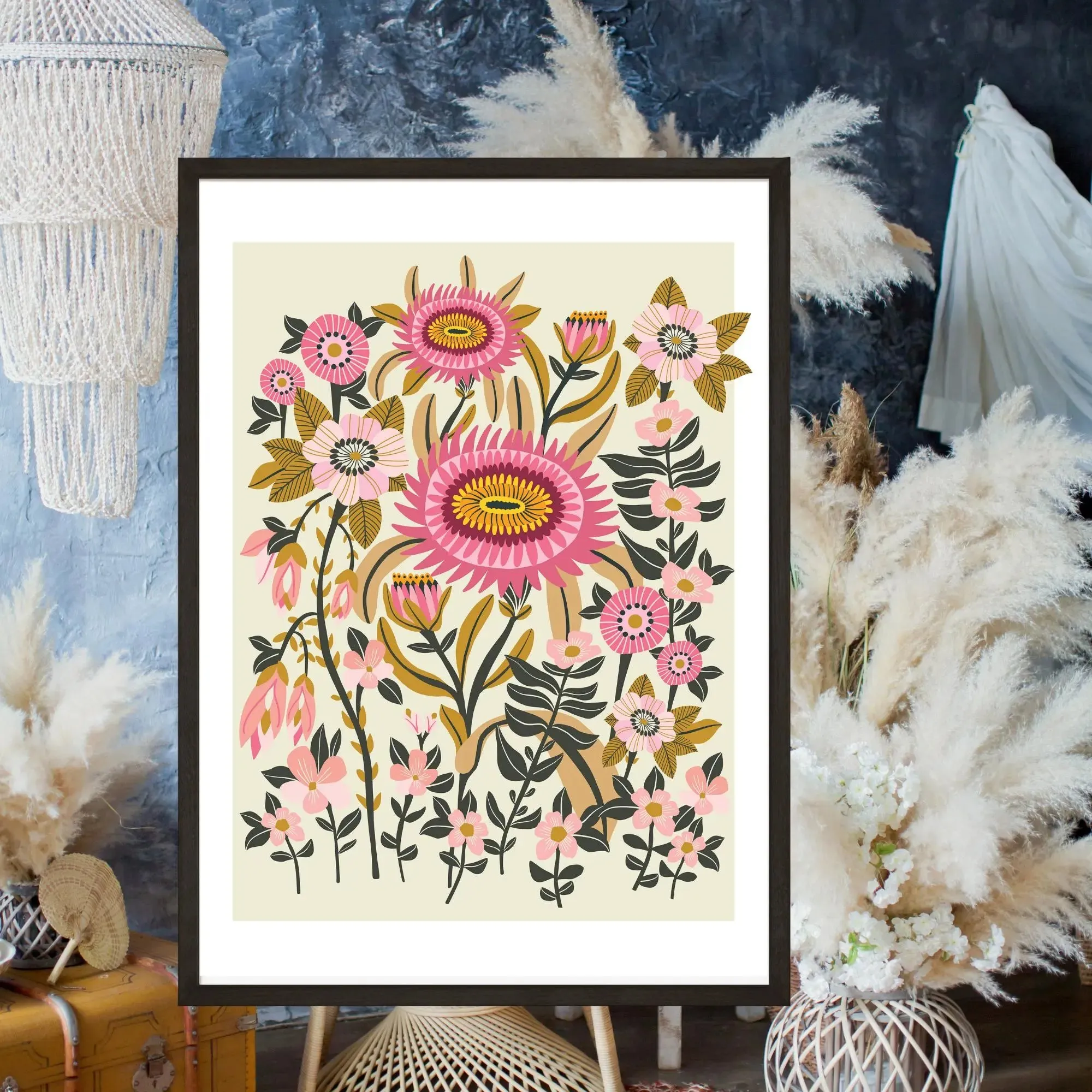 Folk Garden Wall Decor Art Print