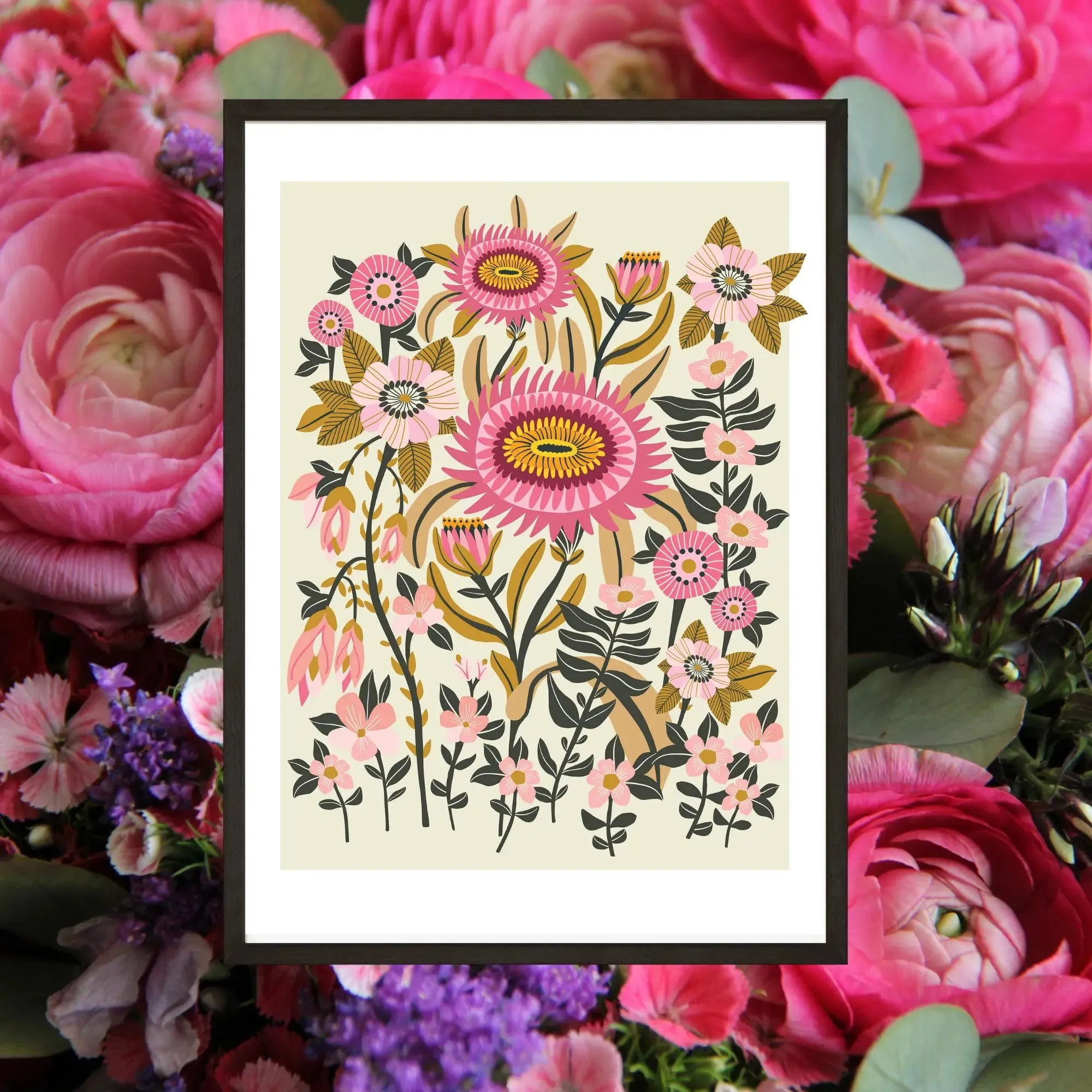 Folk Garden Wall Decor Art Print