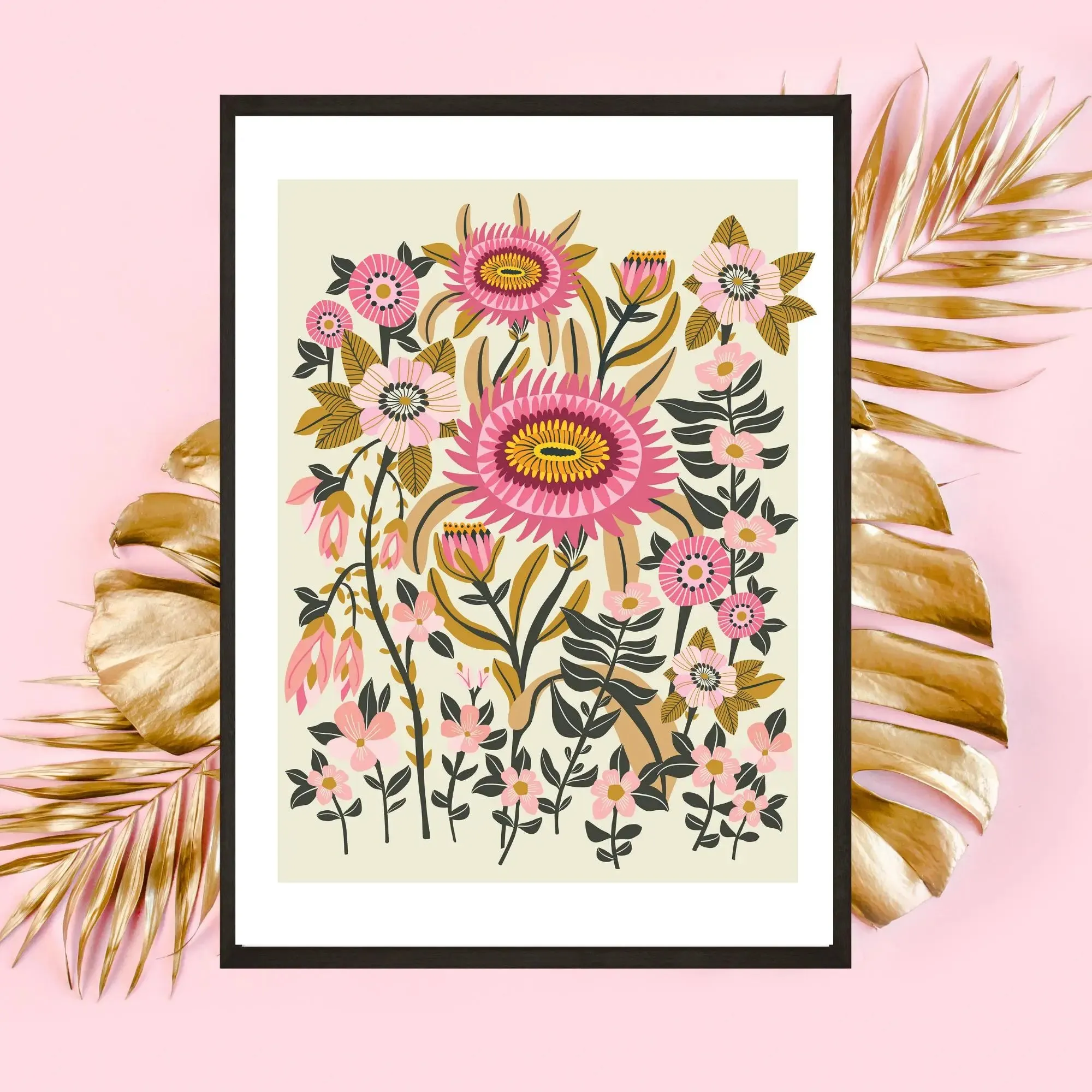 Folk Garden Wall Decor Art Print
