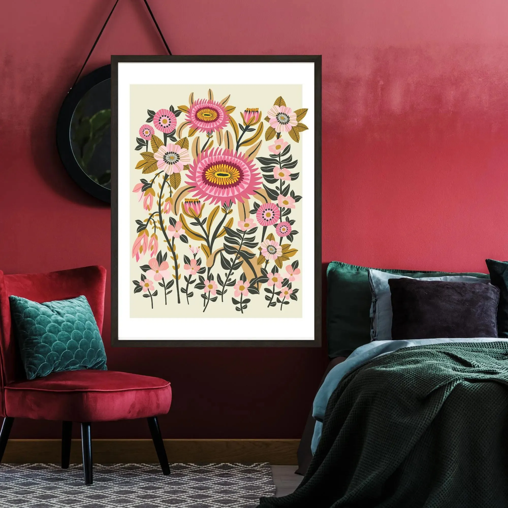 Folk Garden Wall Decor Art Print