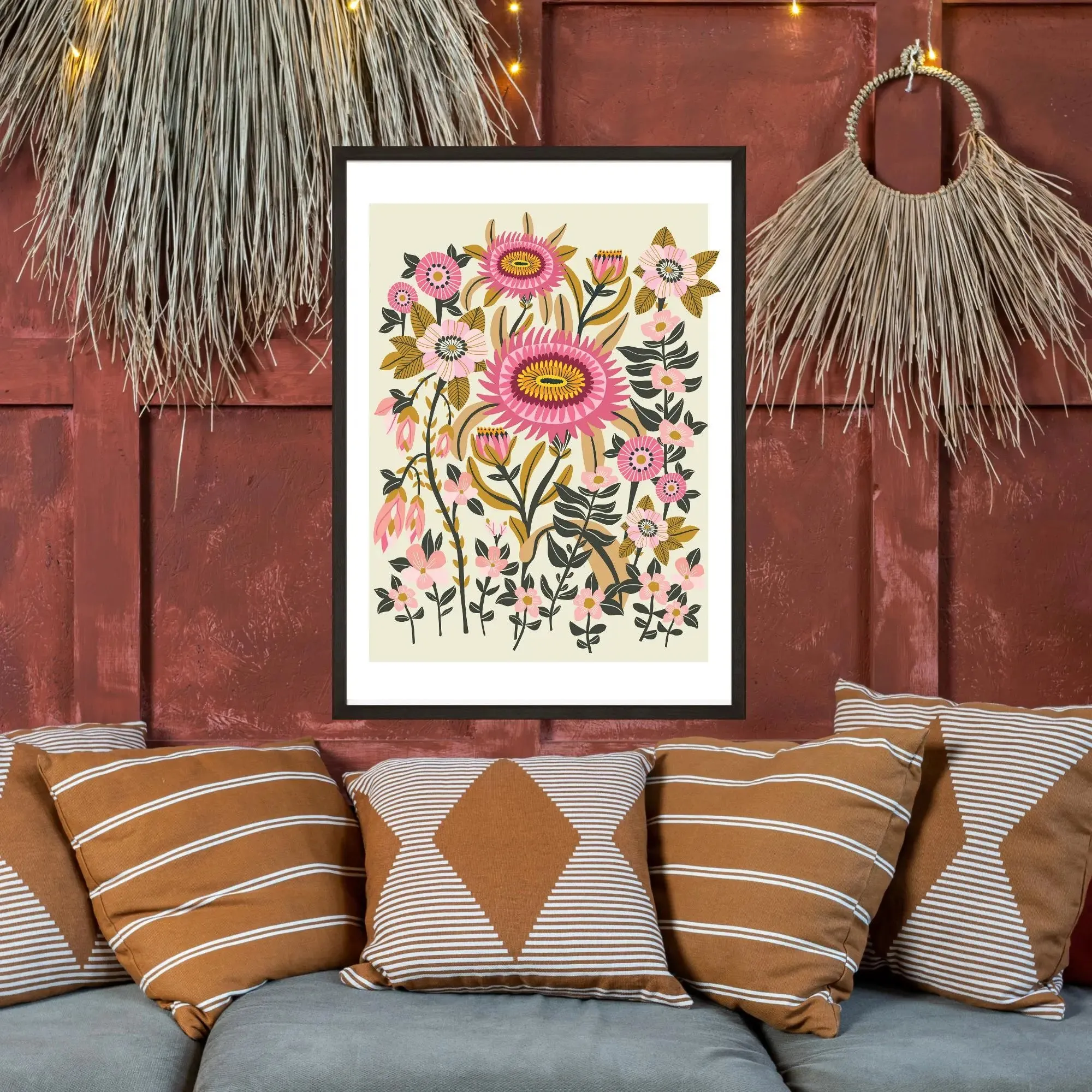 Folk Garden Wall Decor Art Print