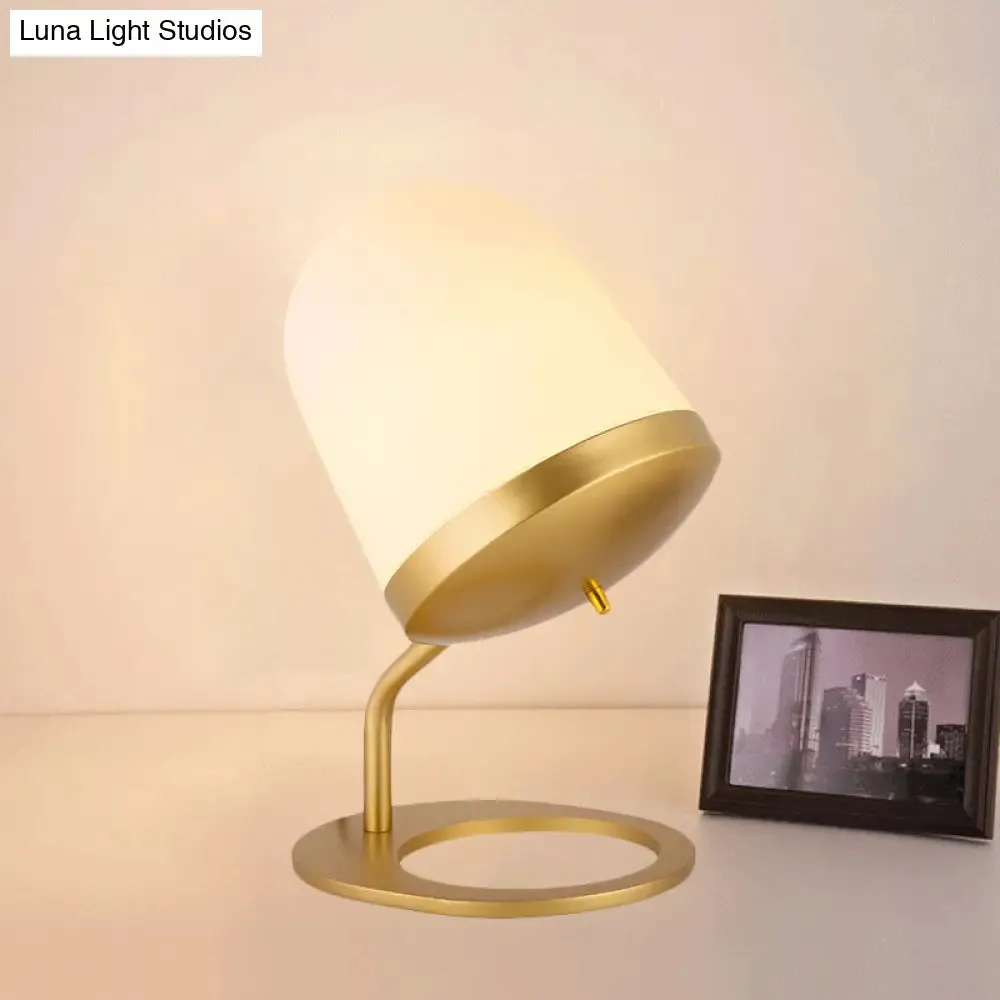 Frosted Glass Small Desk Lamp - Pinecone, Post Modern Brass Finish