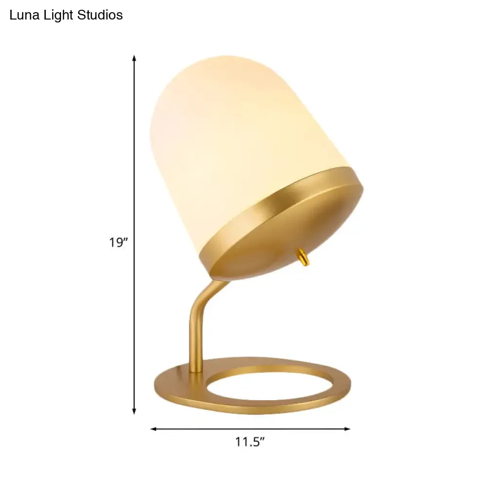 Frosted Glass Small Desk Lamp - Pinecone, Post Modern Brass Finish