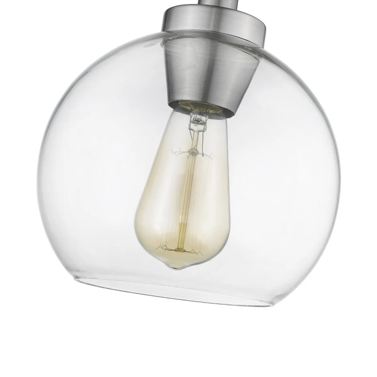 Galveston 9 in. Semi Flush Mount Light Pewter Finish Clear Glass