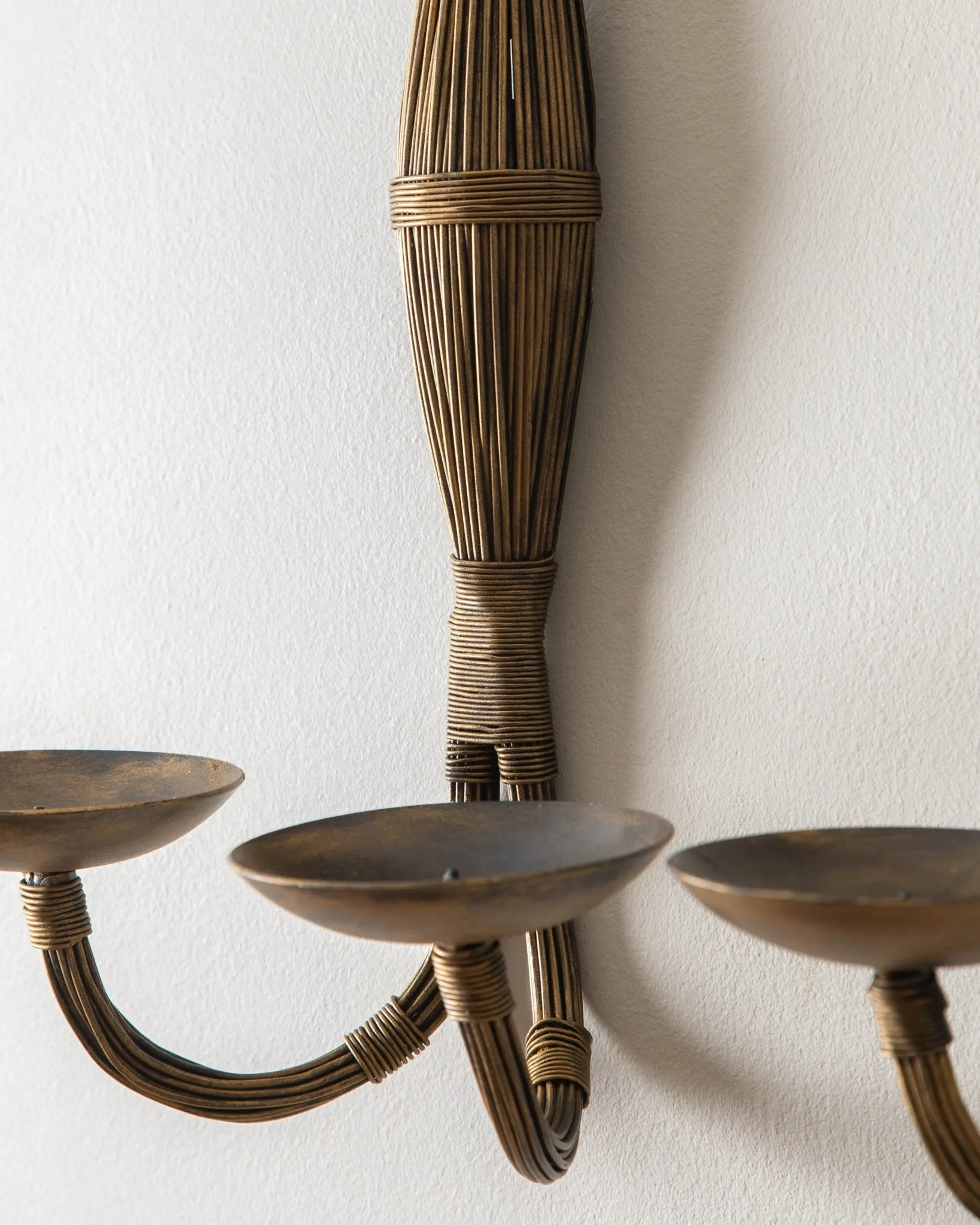 Gold Wire Wrapped Candles Sconces (Pair)