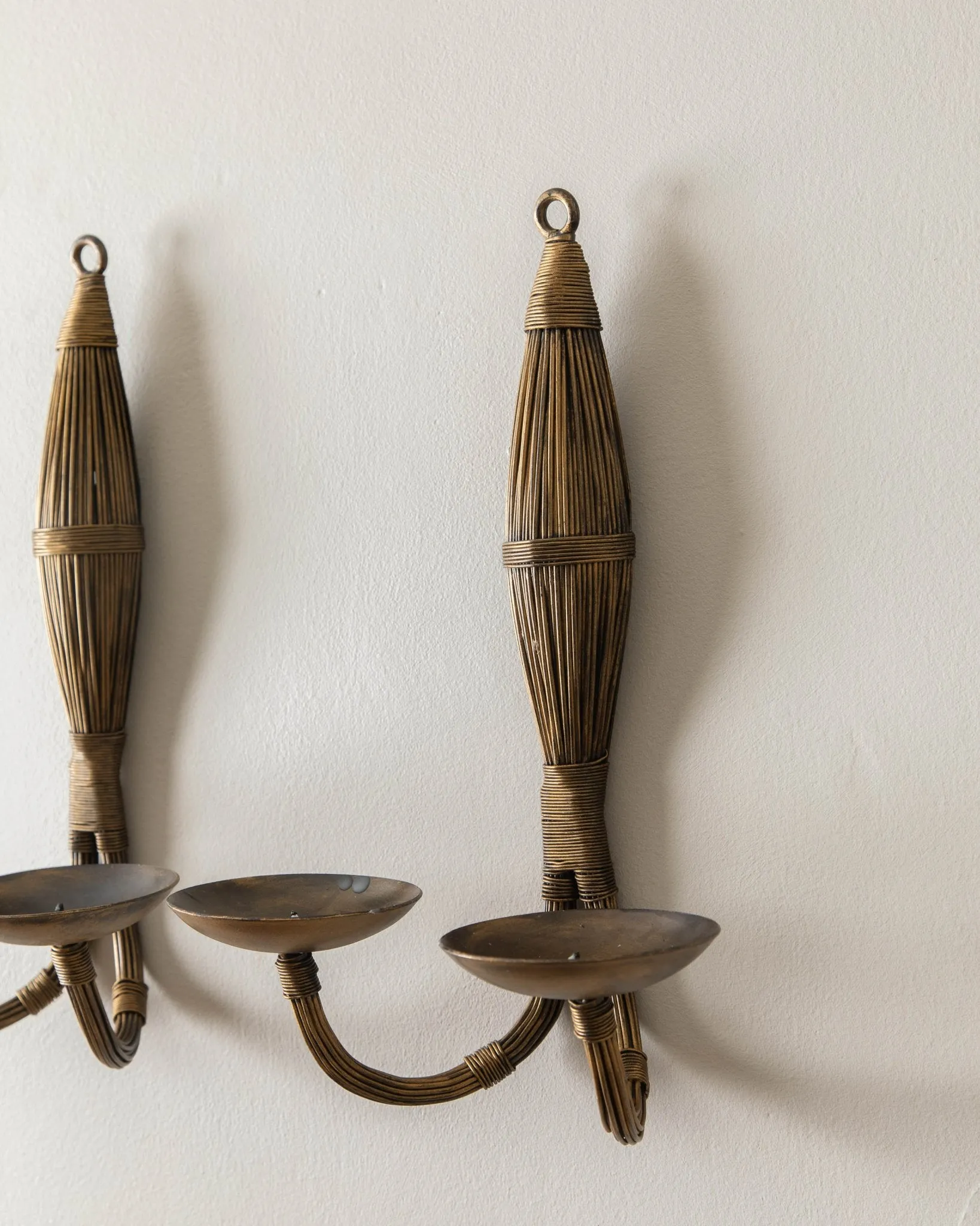 Gold Wire Wrapped Candles Sconces (Pair)