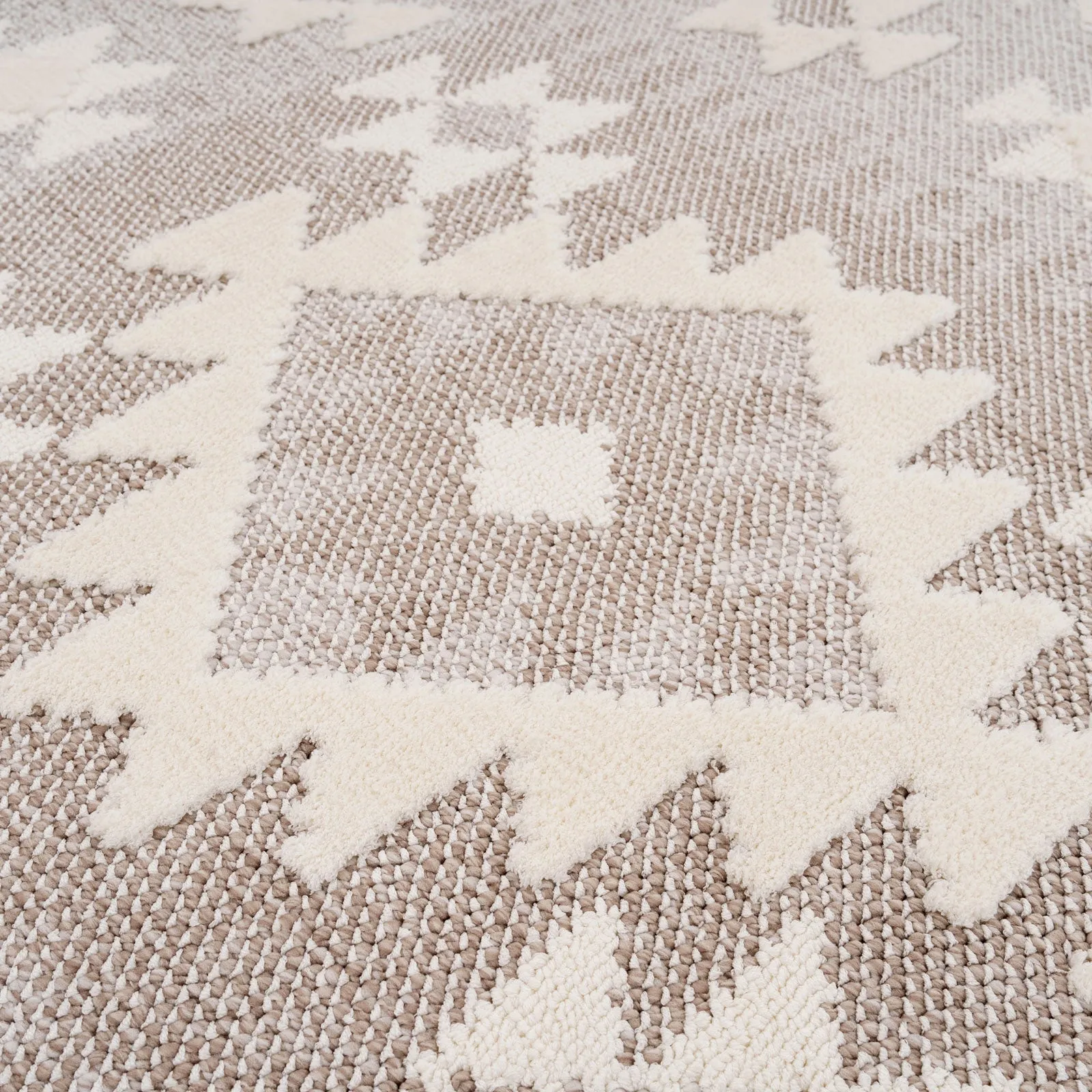 Grey Scandi Tribal Motif Rug - Bea
