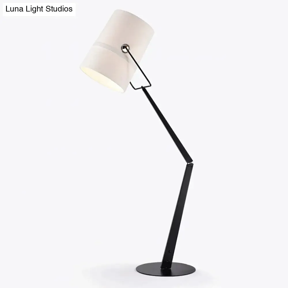 Industrial Style Adjustable Floor Lamp in White - Perfect for Single Bedrooms
