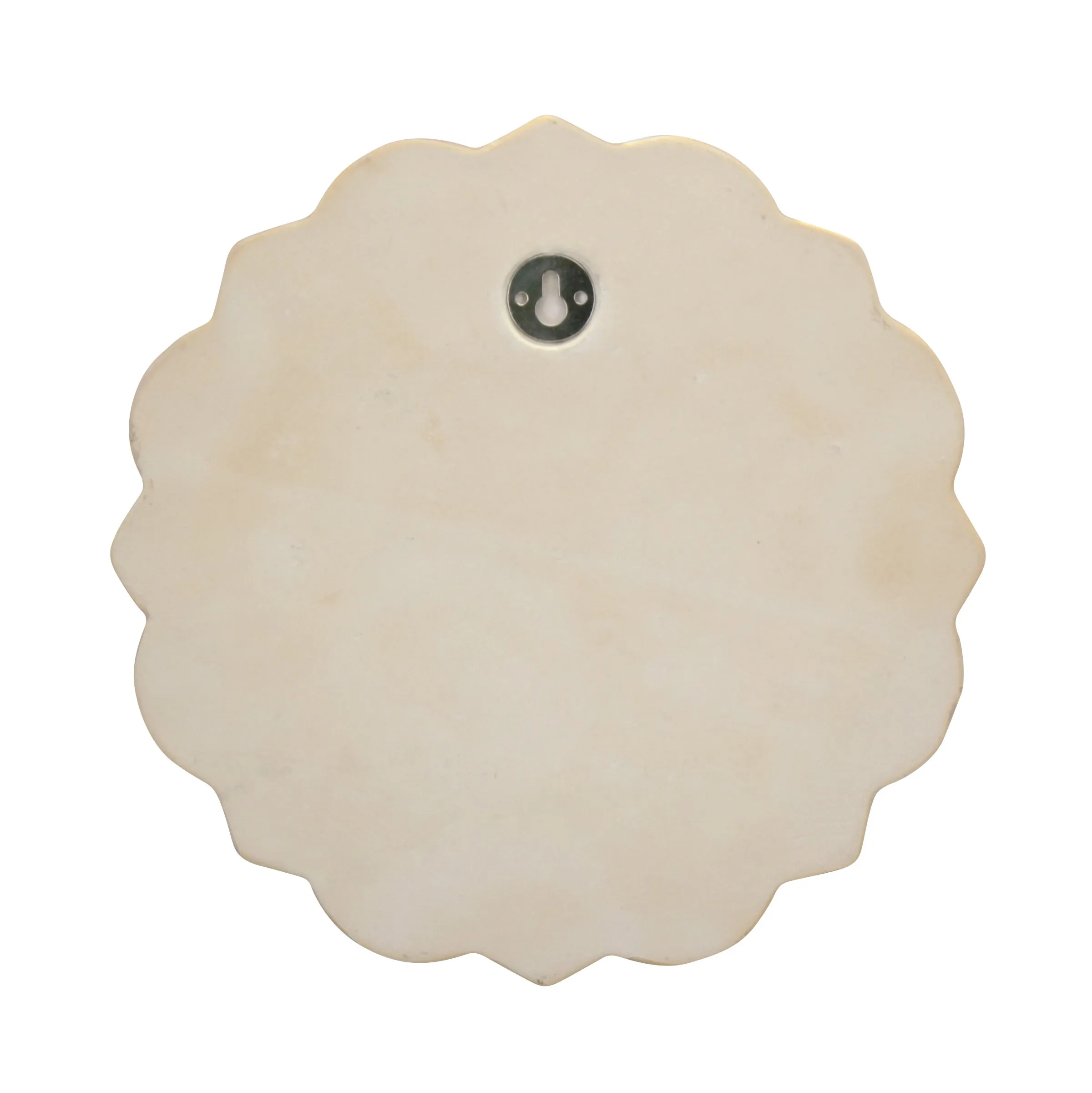 Ivory Ceramic Circular Mirror - 5 Inch