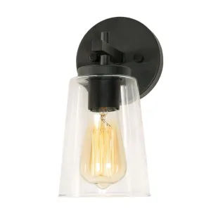 Joanna 11 in. Armed Sconce Textured Black Finish