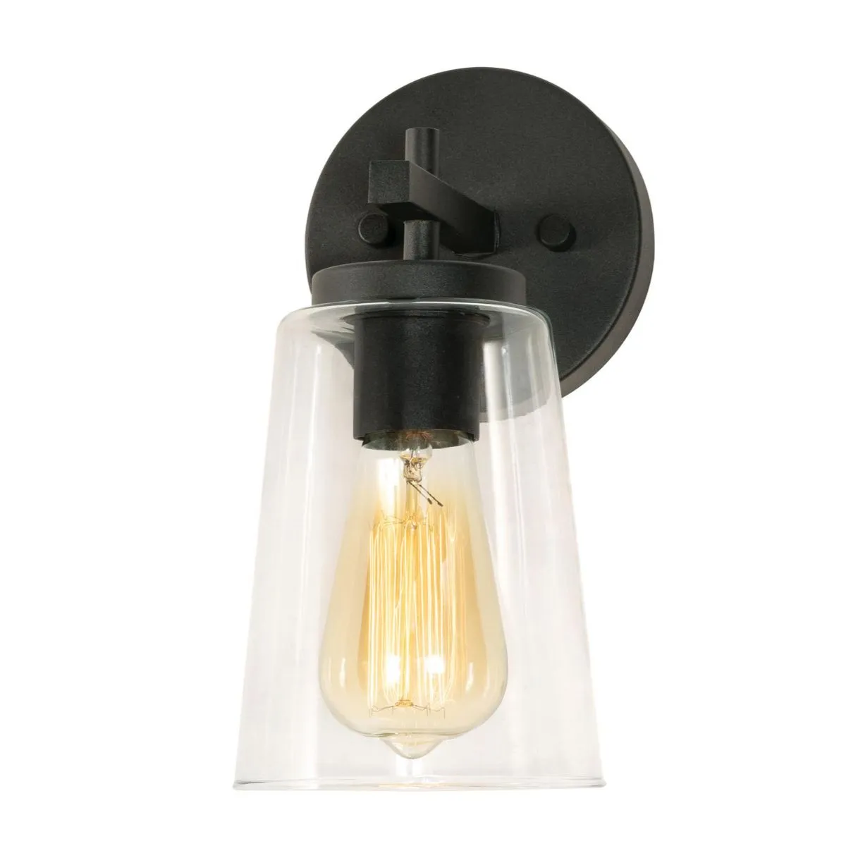 Joanna 11 in. Armed Sconce Textured Black Finish