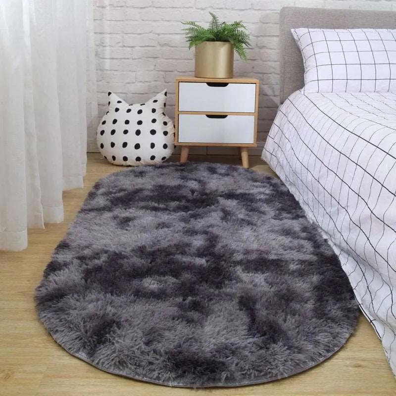 Kawaii Fluffy Oval Bedroom Rugs