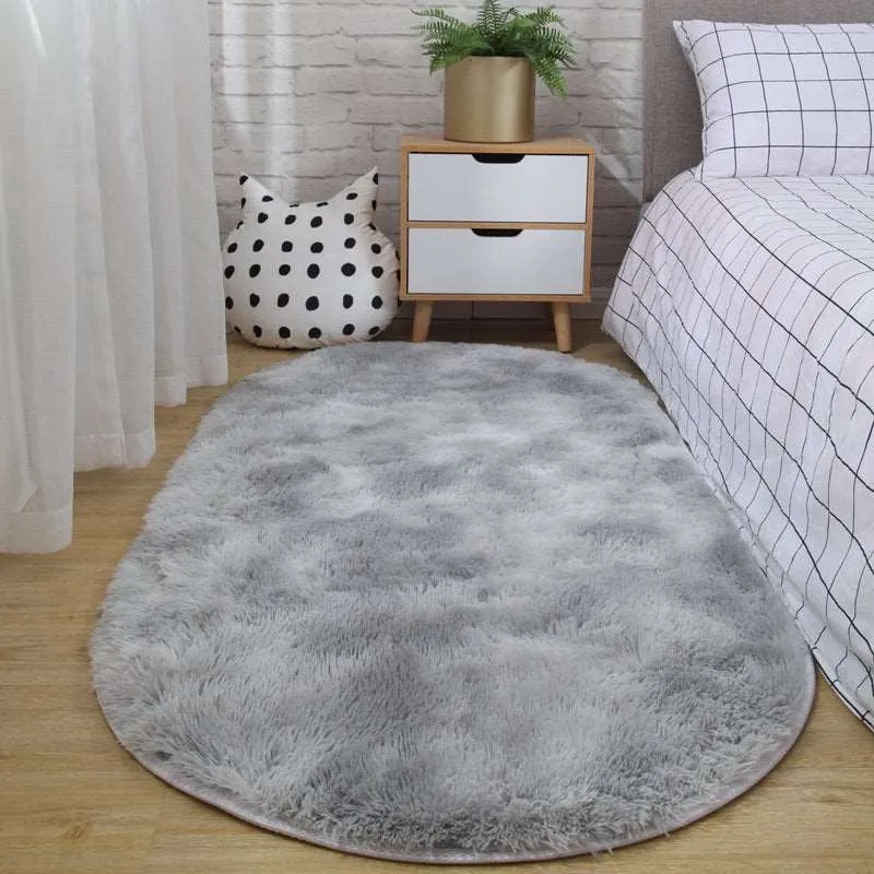 Kawaii Fluffy Oval Bedroom Rugs