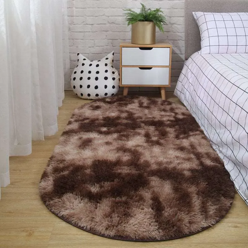 Kawaii Fluffy Oval Bedroom Rugs